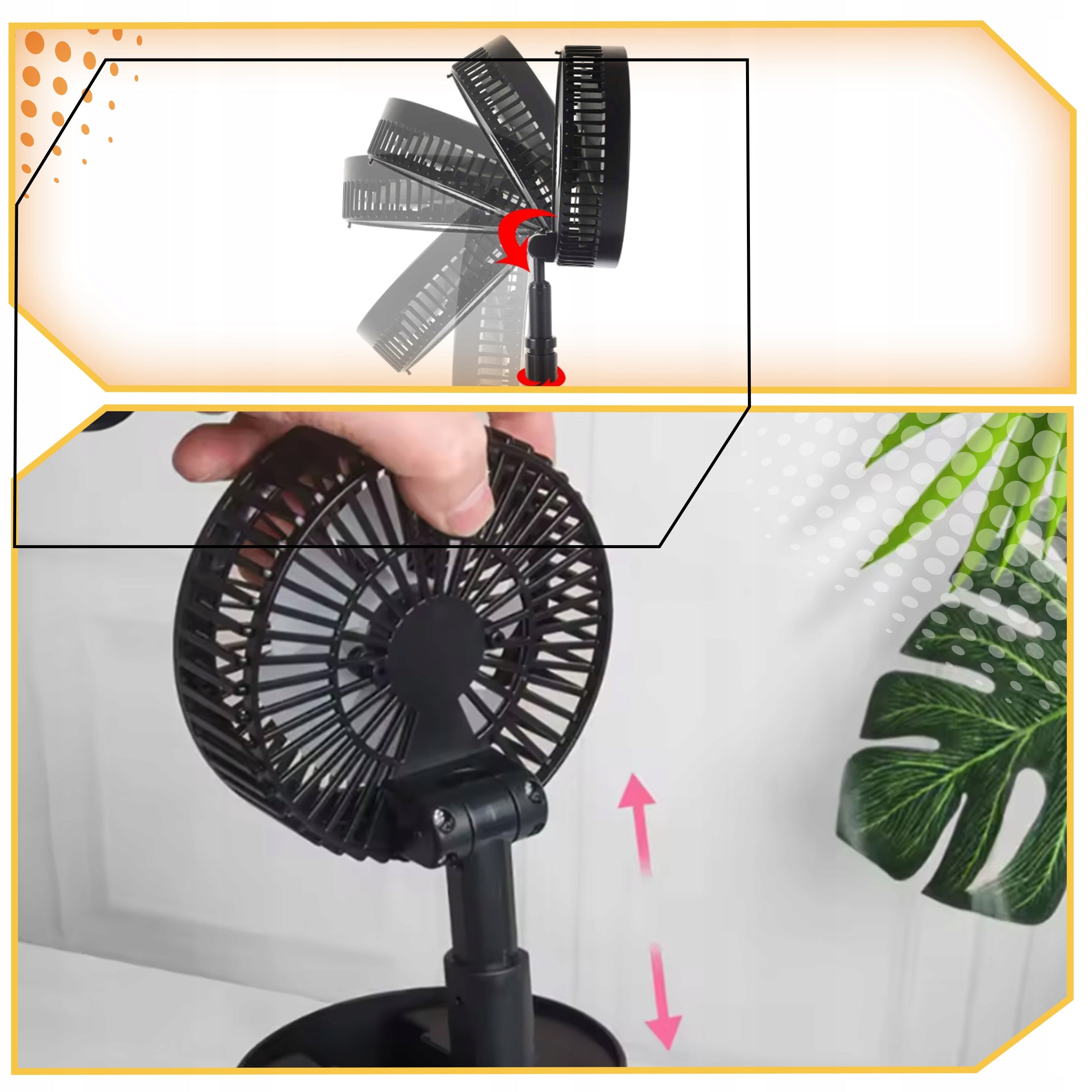 DESK FAN MINI WIRELESS FOLDING ADJUSTABLE Manufacturer code WENTYLATOR BIURKOWY WIATRAK NA BIURKO MINI