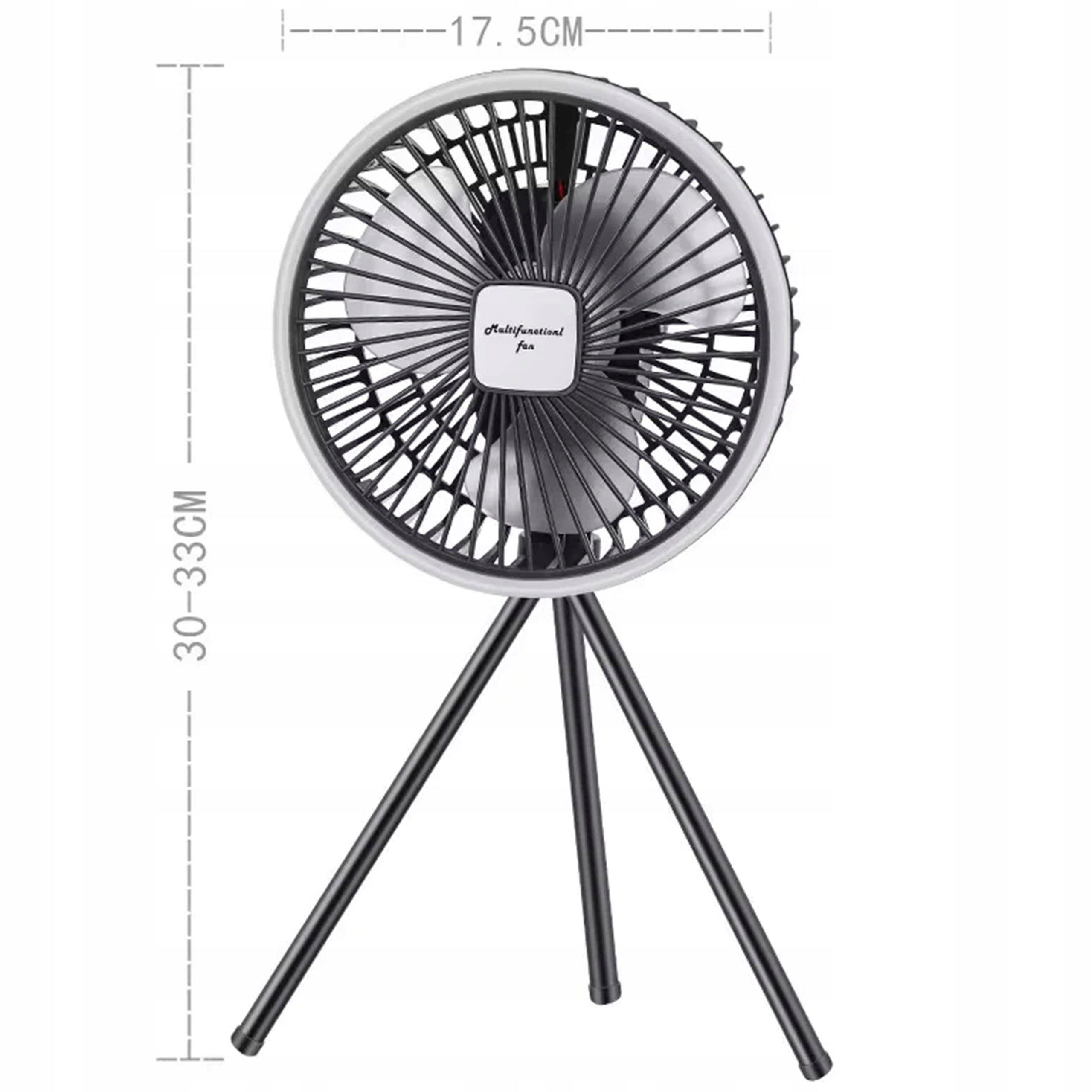 DESK FAN PORTABLE 3 GEARS QUIET BACKLIGHT STAND HANDLE Model WENTYLATOR