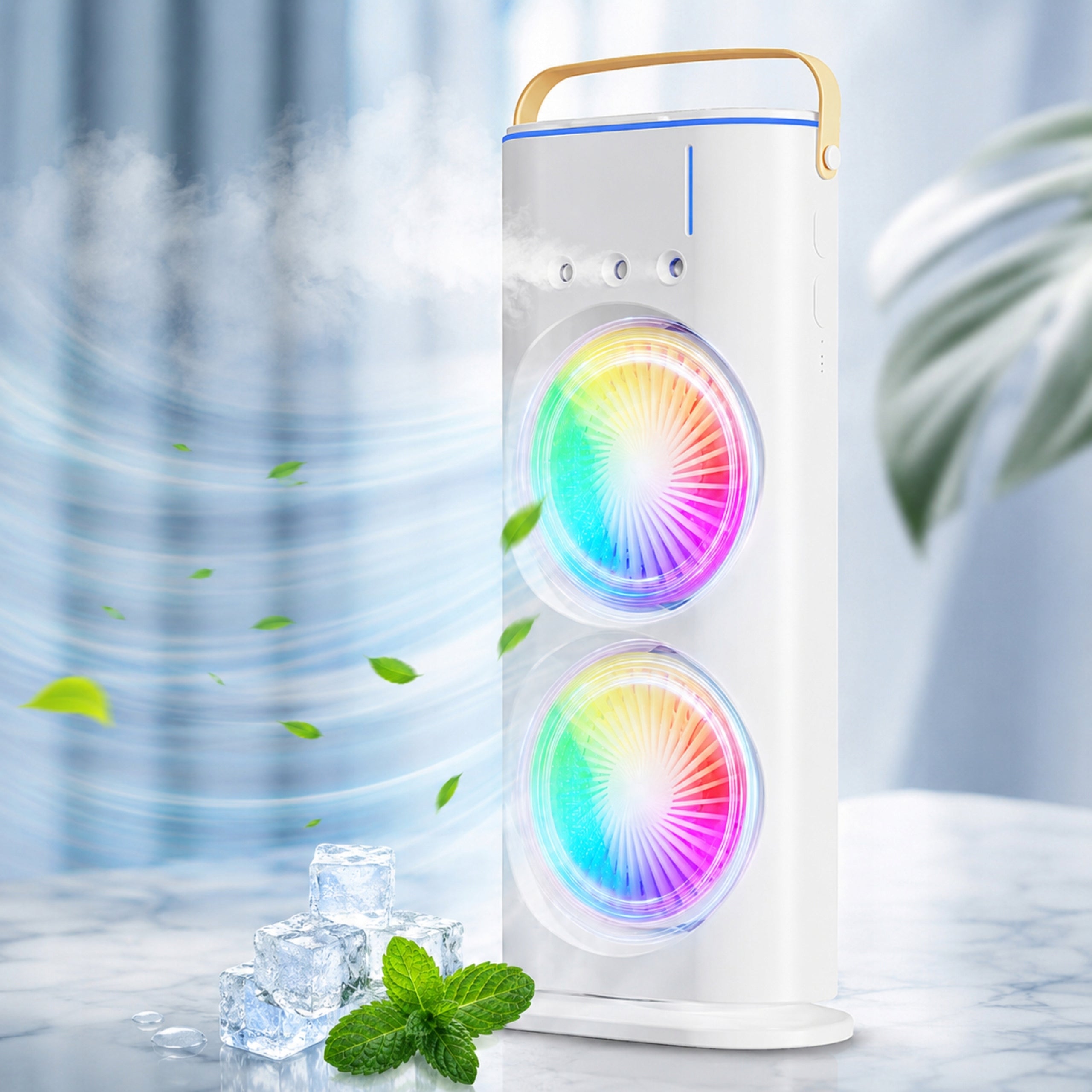 DESK FAN PORTABLE 4IN1 WATER AIR CONDITIONER USB REMOTE CONTROL Manufacturer code Klimatyzator Przenośny na Lód Wodę Wentylator