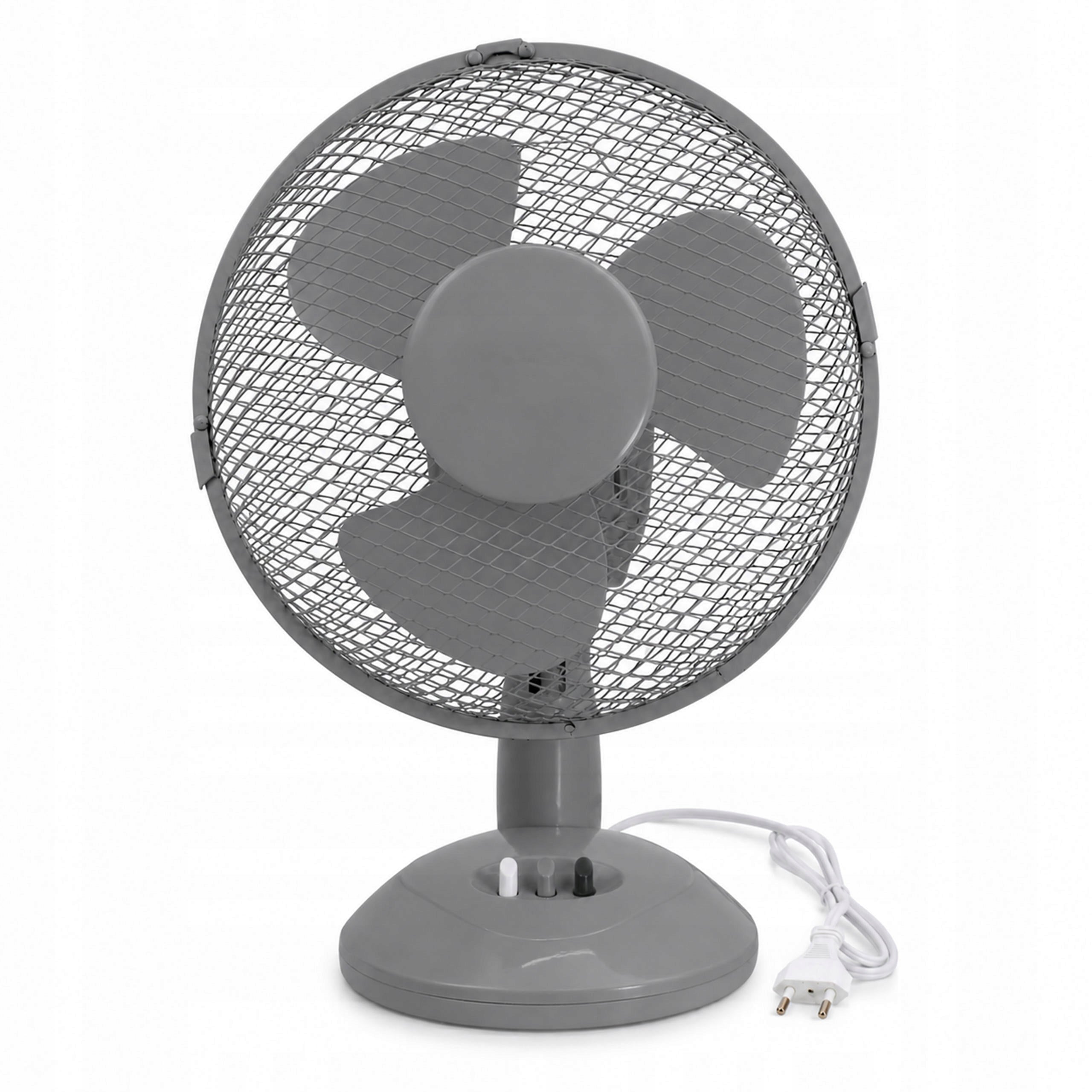 DESK FAN STANDING WINDMILL QUIET STRONG BLACK PROPELLER DIAMETER 23cm