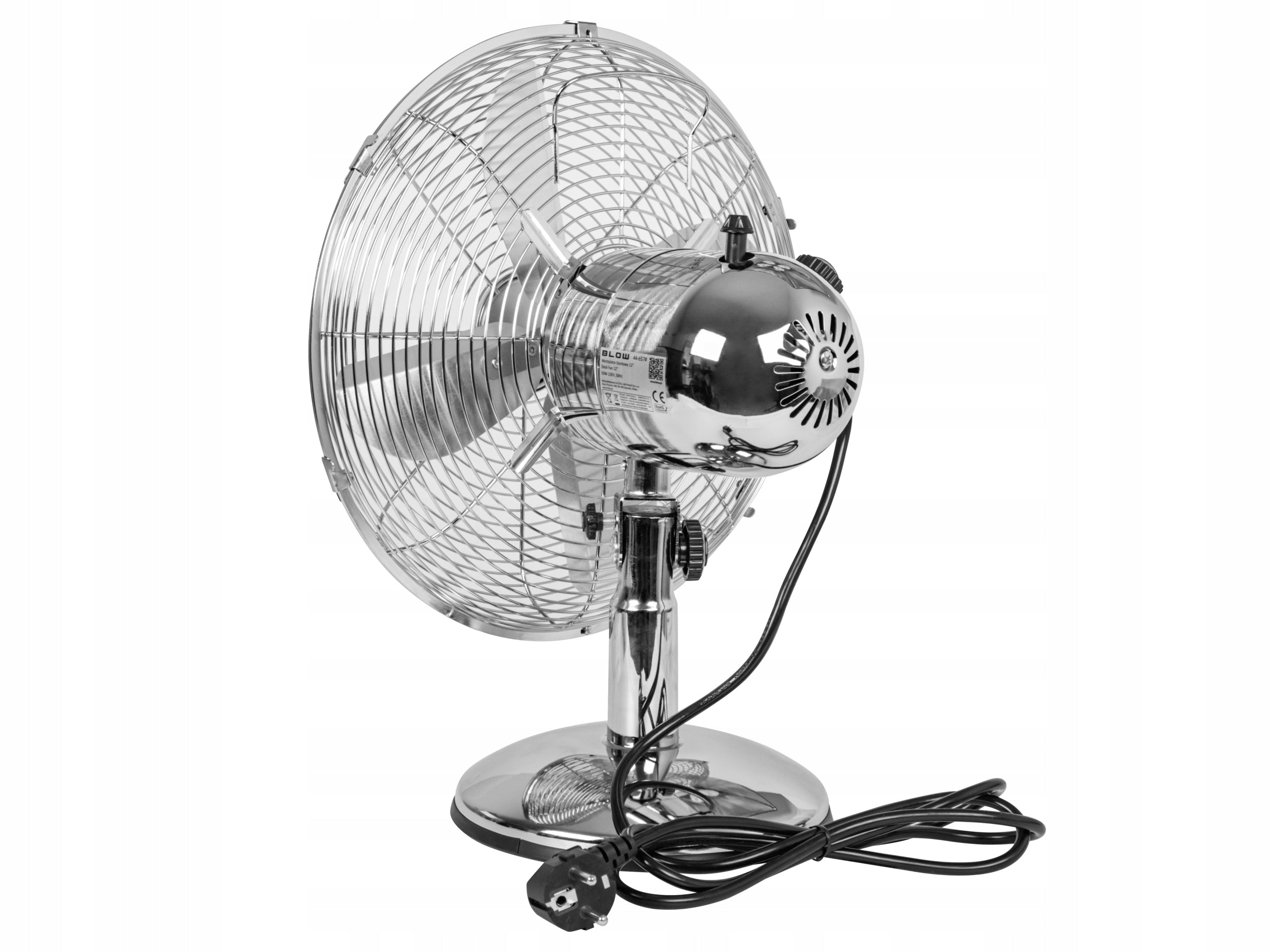 DESK FAN TABLE FAN STANDING METAL STRONG 50W QUIET 30CM Dominant color silver/gray