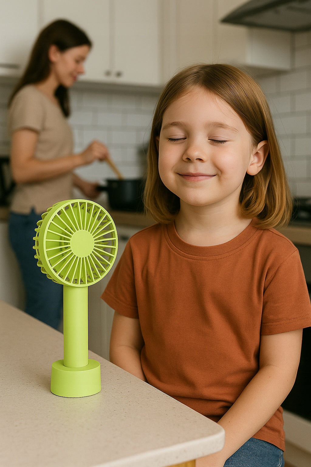 DESK FAN USB MINI FAN STANDING QUIET POWERFUL BATTERY 3 MODES Packaging status original