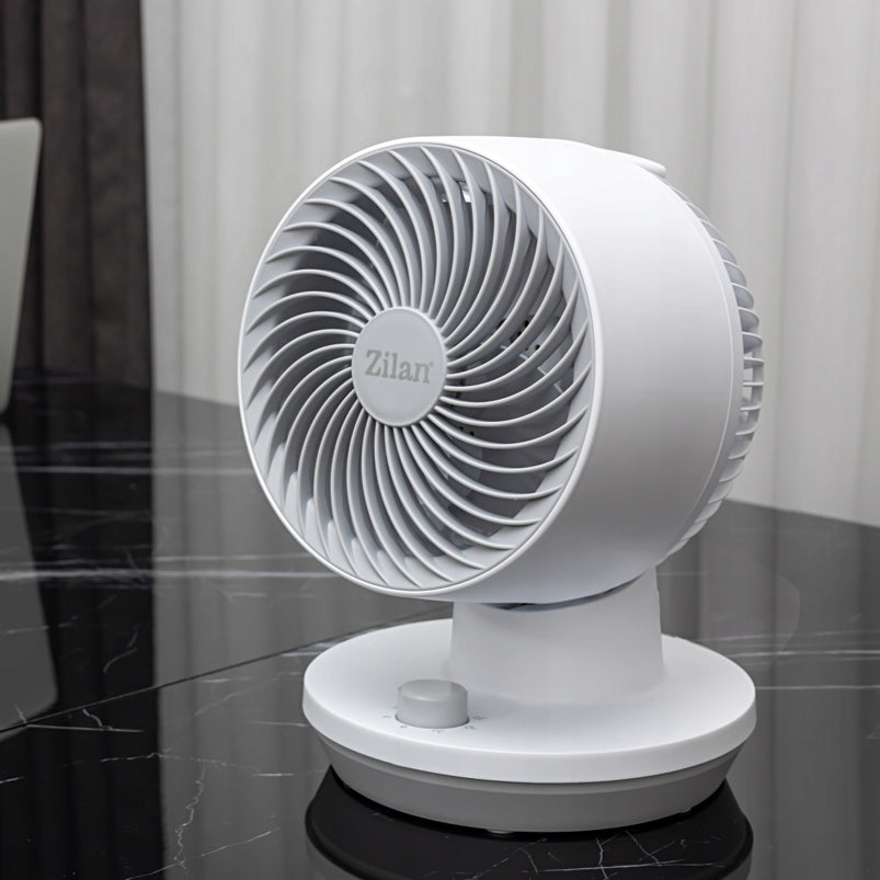DESK FAN WHITE 3 SPEEDS POWERFUL QUIET WINDMILL 45W Manufacturer code ZLN1009