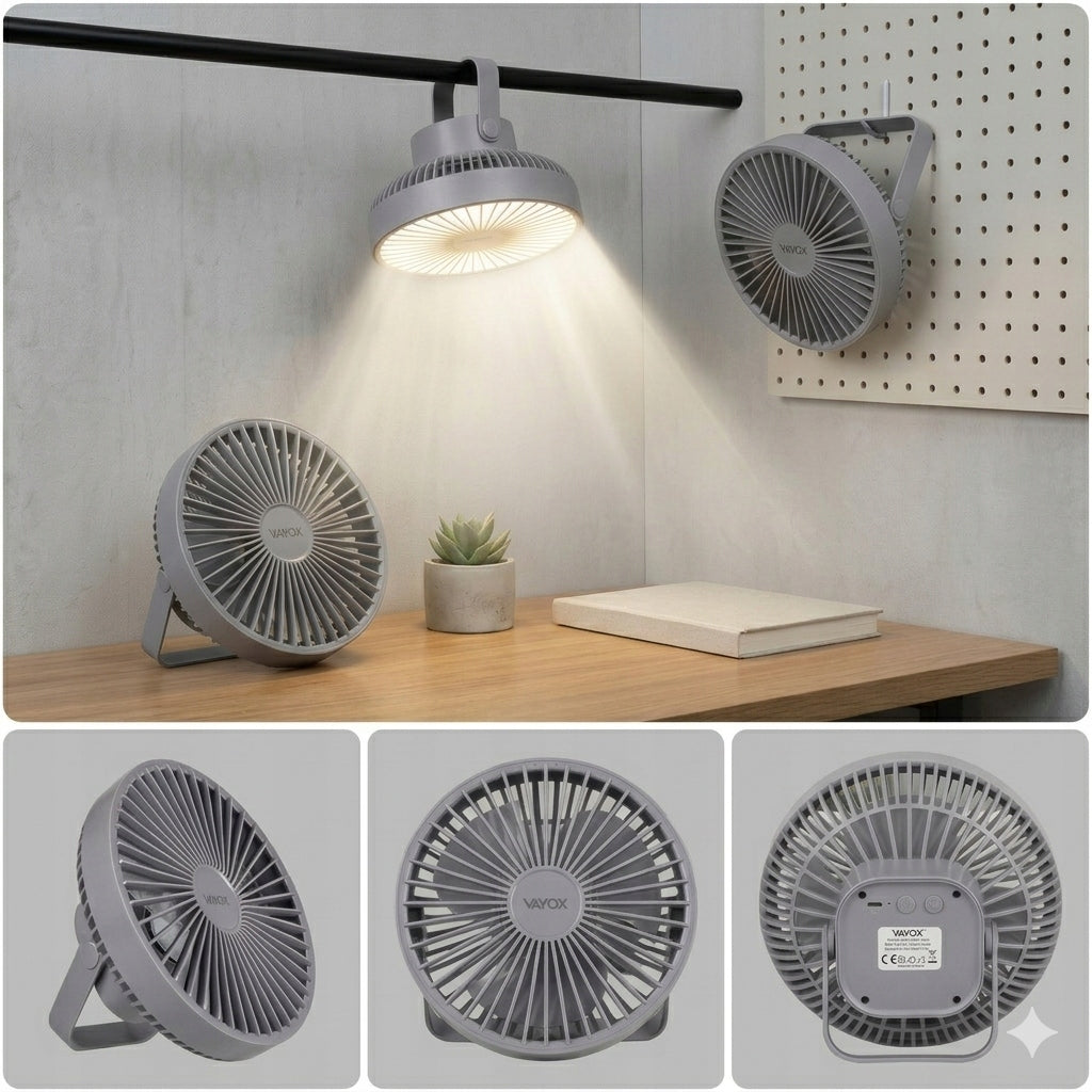 DESK FAN WIRELESS FAN STANDING PORTABLE AKU USB VAYOX Packaging status original
