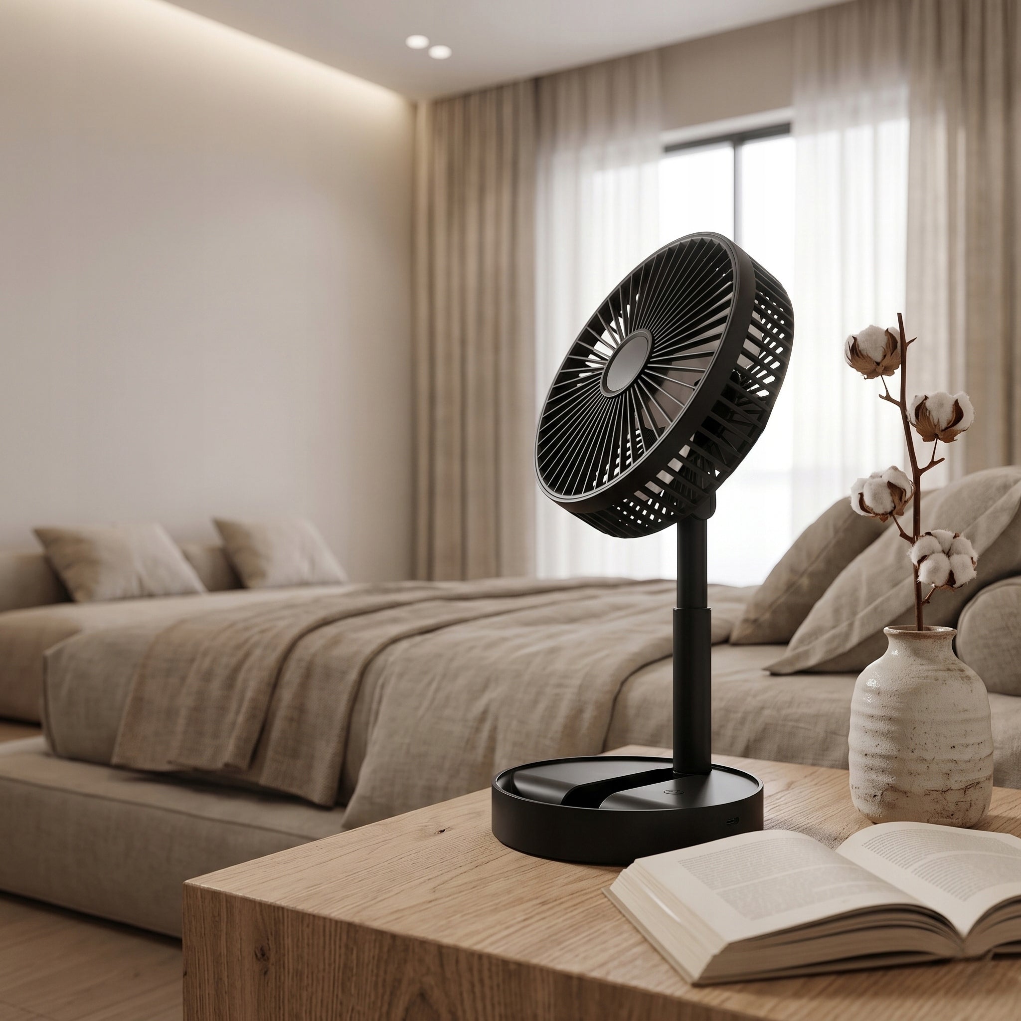 DESK FAN WIRELESS FOLDING TELESCOPIC 3 MODES BATTERY Fan type table