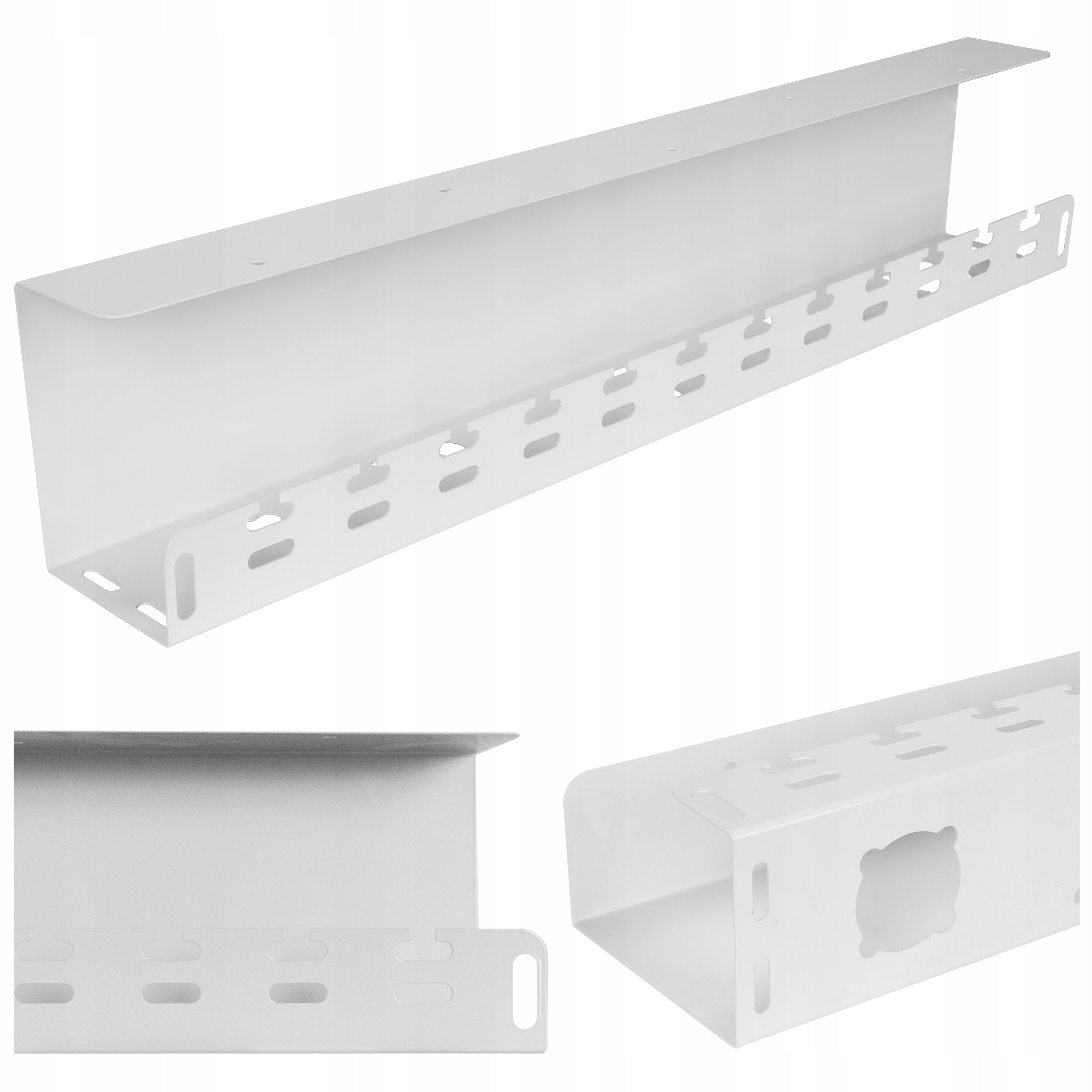 DESK HOLDER TABLETOP UNDER DESK ORGANIZER FOR CABLES GRILLE WHITE