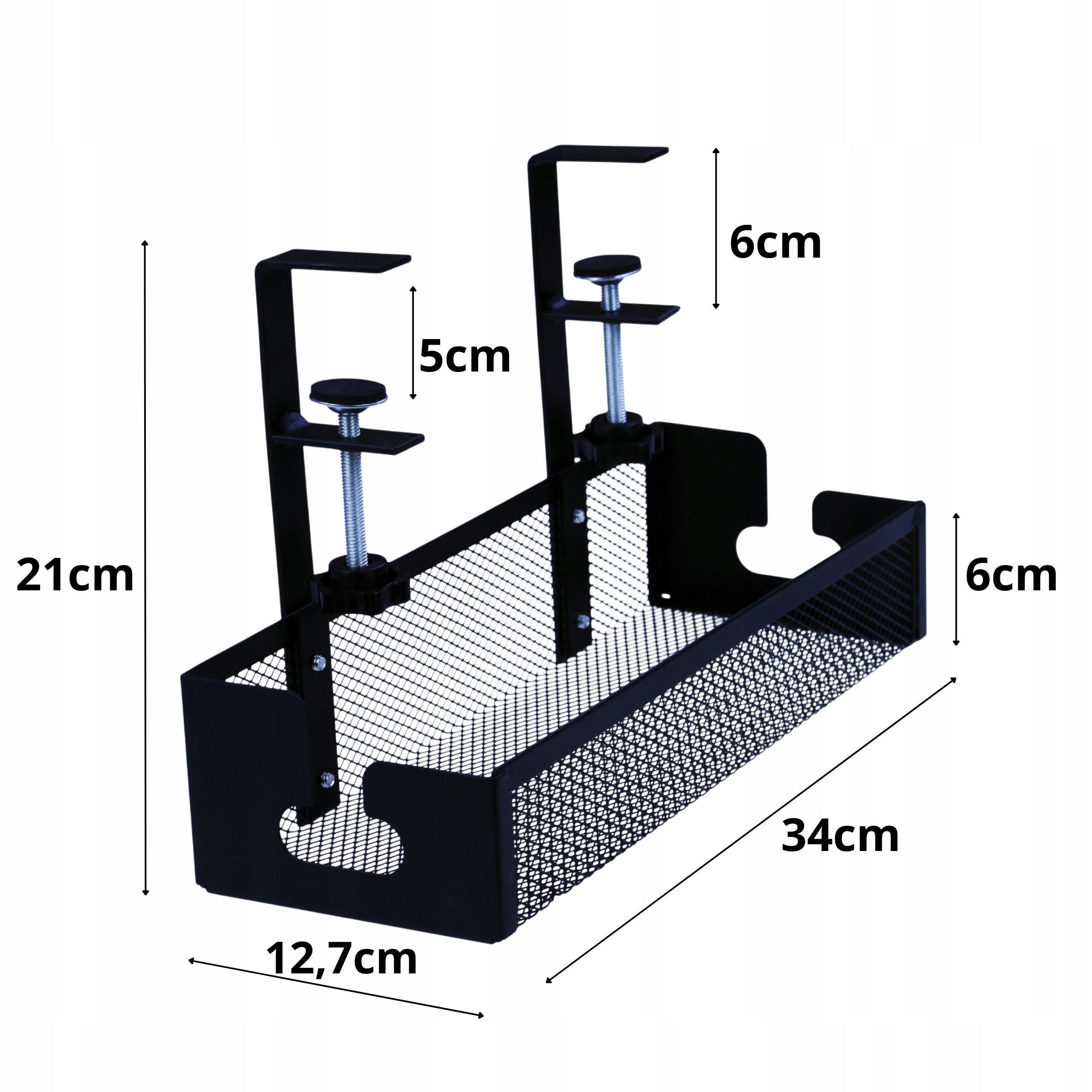 DESK ORGANIZER FOR CABLES SHELF UNDER THE COUNTERTOP GRILLE CABLE HOLDER Model wieszak uchwyt organizer do biurka maskownica
