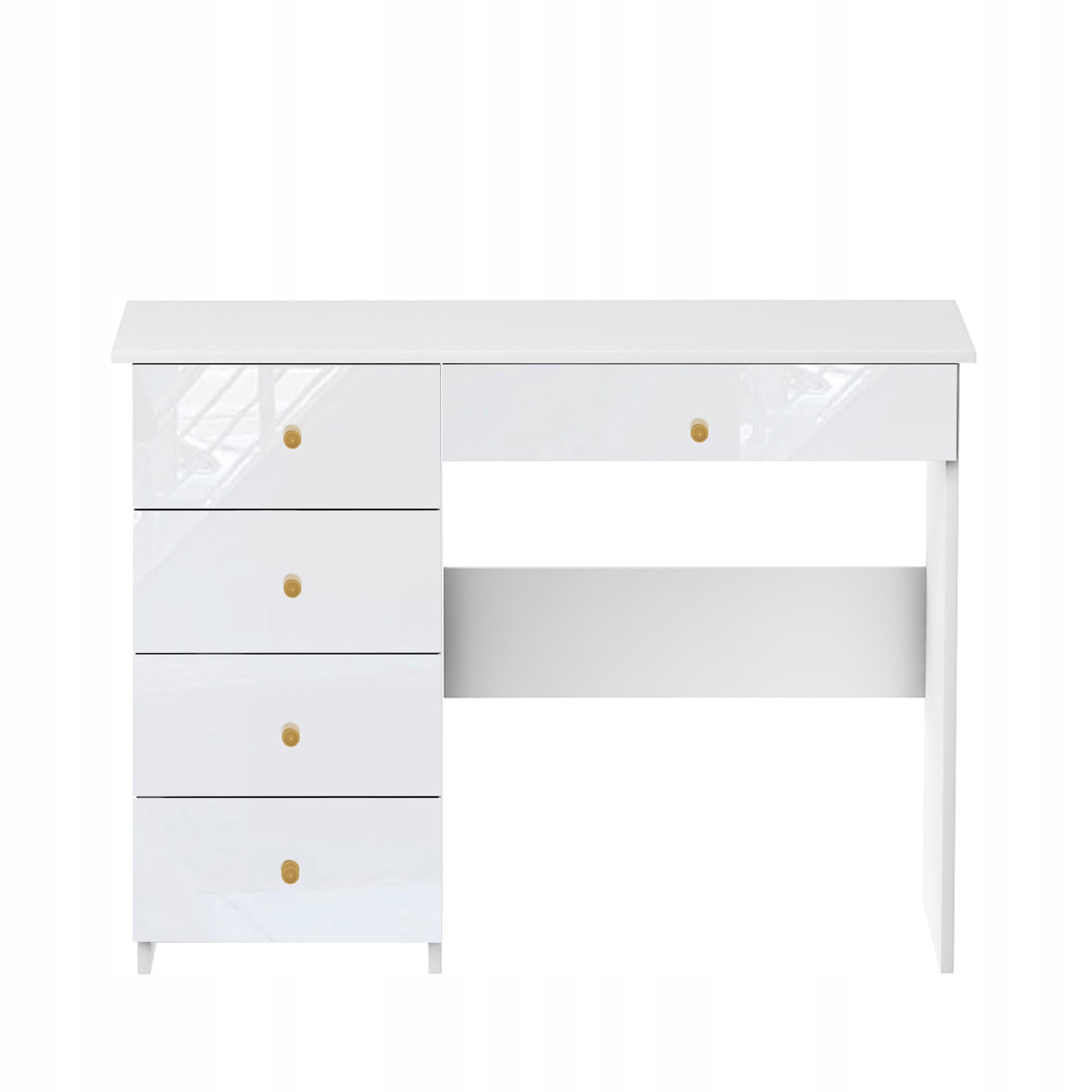 DESK V WITH DRAWERS CHILDREN'S SCHOOL COMPUTER WHITE GLOSS EAN (GTIN) 5906079811354