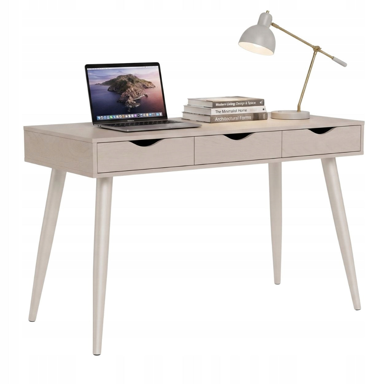 DESK WITH 3 DRAWERS Scandinavian cashmere under laptop table for office 110 Packaging status original