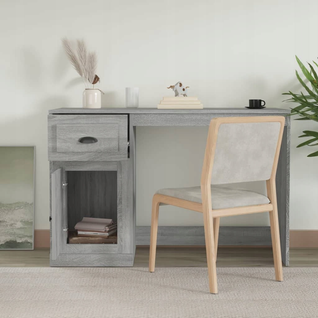 DESK WITH DRAWER GREY SONOMA OAK 115X50X75CM Brand VidaXL