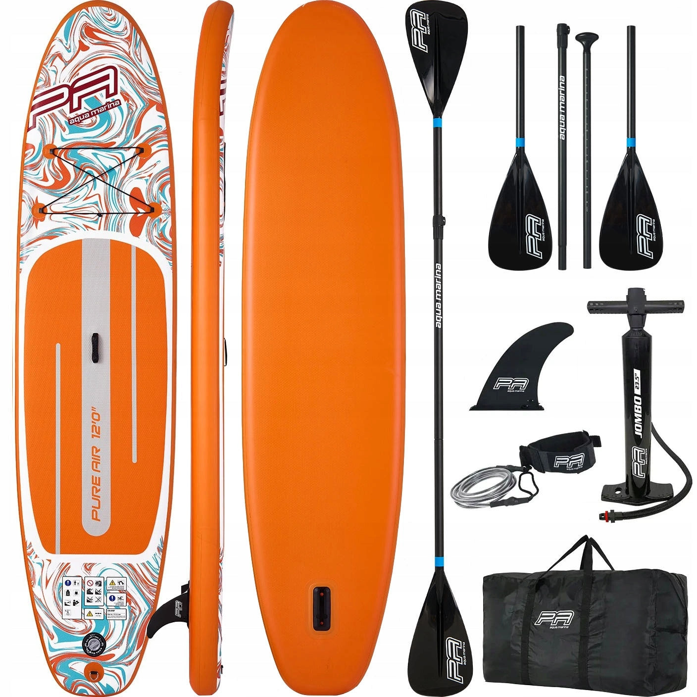 DESKA SUP pompowana z wiosłem AQUA MARINA board PURE AIR 12' - 366 cm