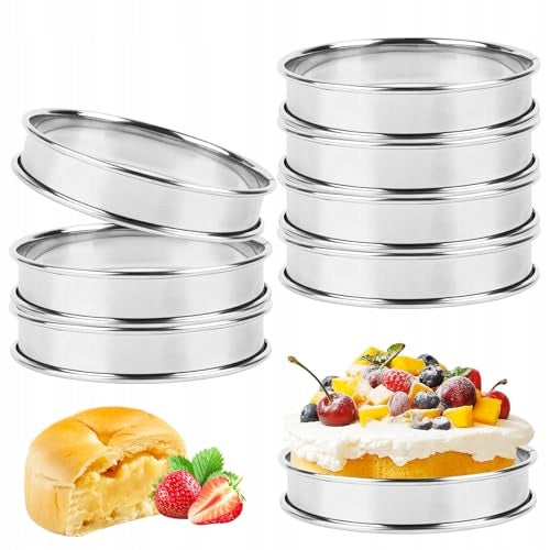 DESSERT RINGS 8 PIECES FOR BAKING 10 CM STAINLESS STEEL Brand no brand