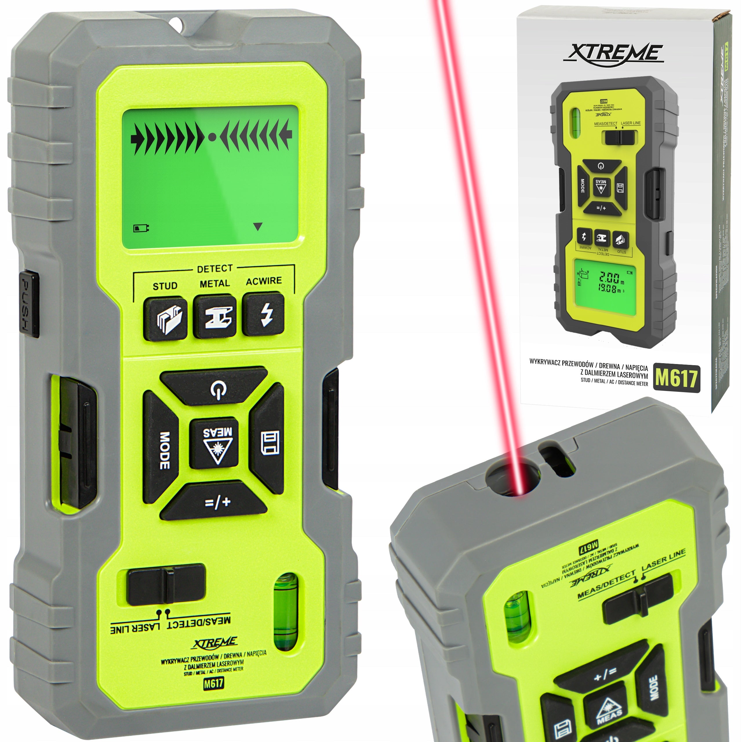 DETECTOR 5IN1 WOOD DETECTOR METAL TENSION WIRES LASER RANGEFINDER