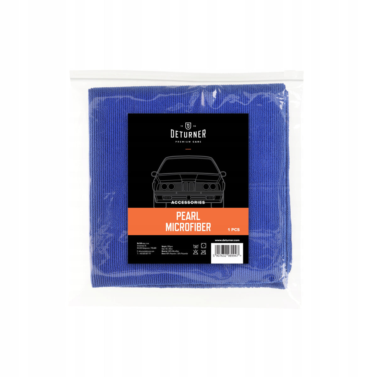 DETURNER Pearl Microfiber 40x40cm 350gsm - edgeless microfiber 1pcs