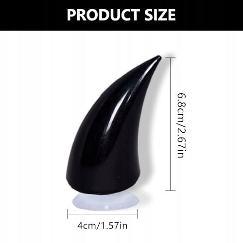 DEVIL'S HORN FOR MOTORCYCLE HELMET DECORATION WITH SUCTION CUP FOR GIFT 2 PACK Color anthracite