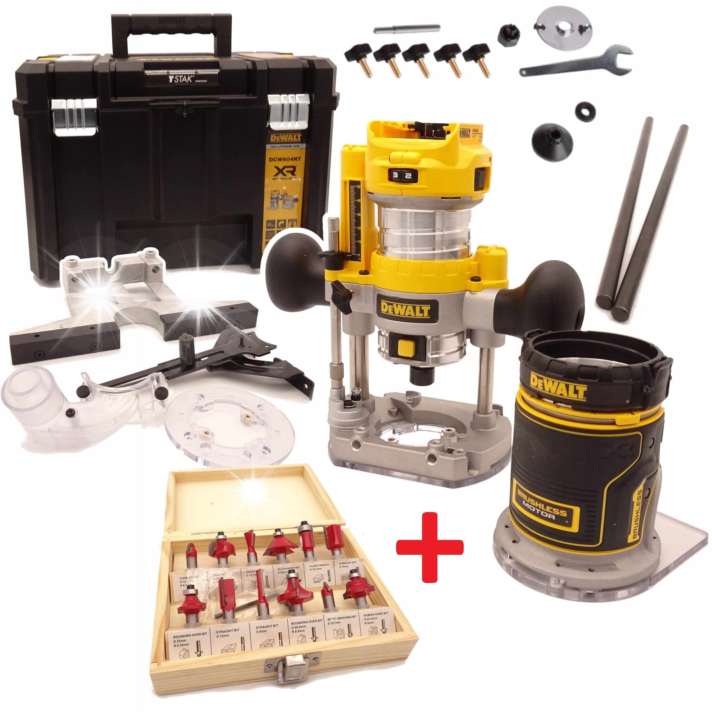 DEWALT MILLING MACHINE 18V 2in1 8mm STAK DCW604NT