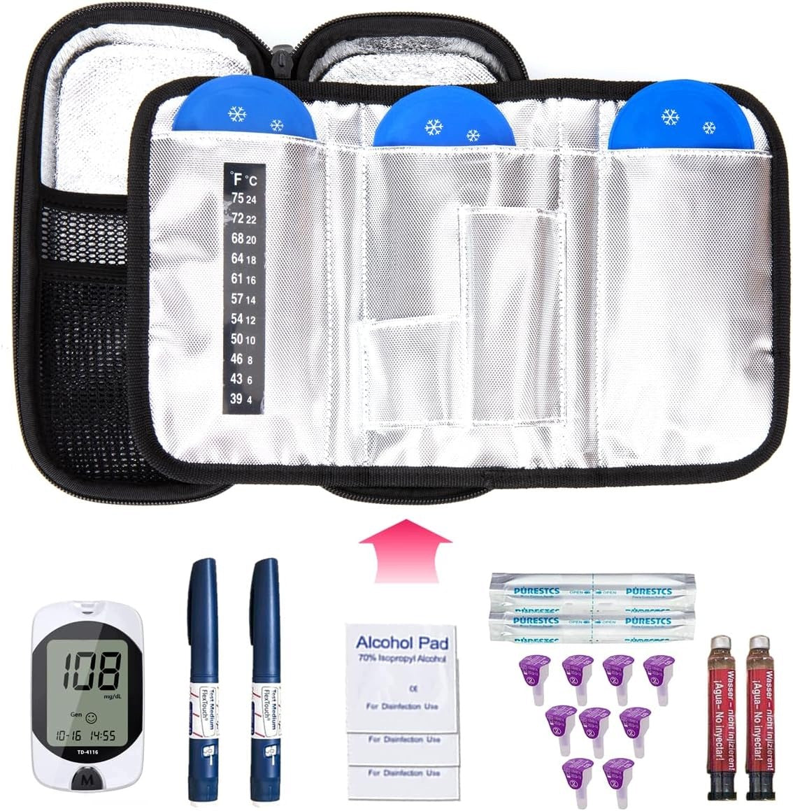DIABETIC COOLING INSULIN BAG TRAVEL ORGANIZER EVA Medical device no
