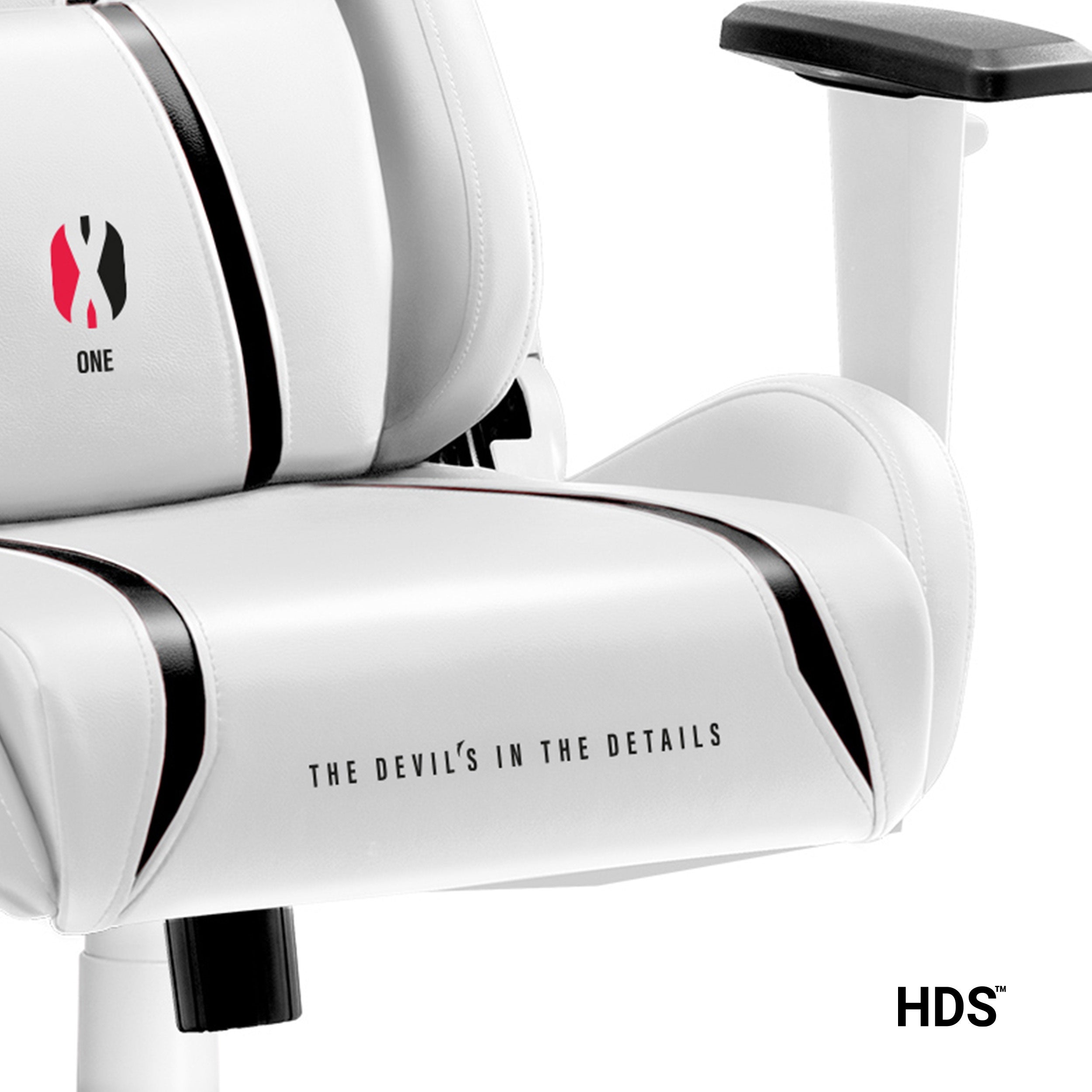 DIABLO X-One 2.0 Normal Size Eco Leather Gaming Chair: White & Black Furniture width 69 cm