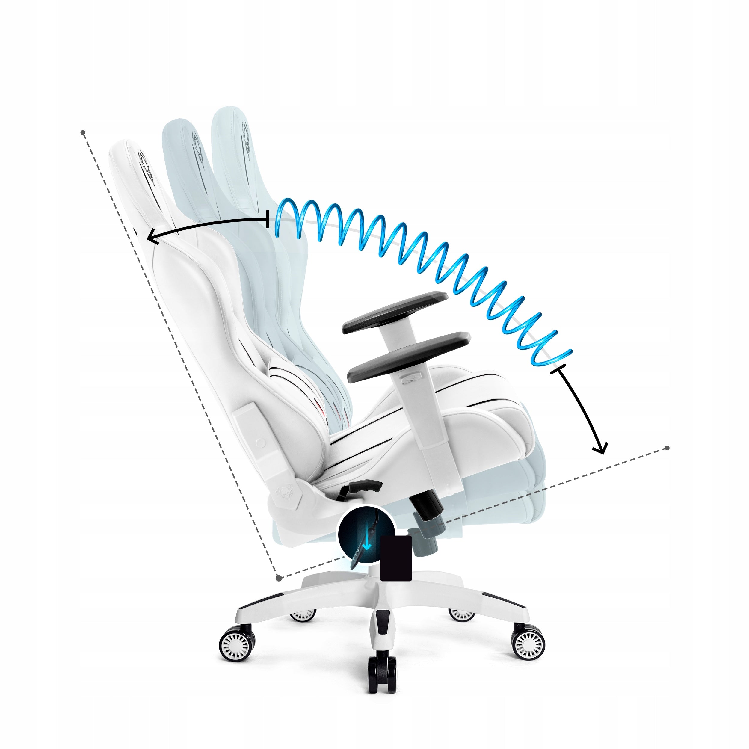 DIABLO X-One 2.0 Normal Size Eco Leather Gaming Chair: White & Black Model X-One 2.0