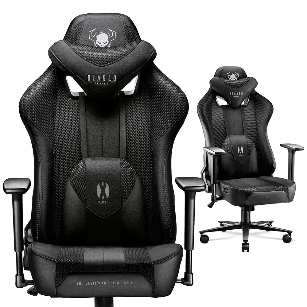 DIABLO X-Player 2.0 Normal Size Gaming Chair: Black & Black Furniture width 64 cm