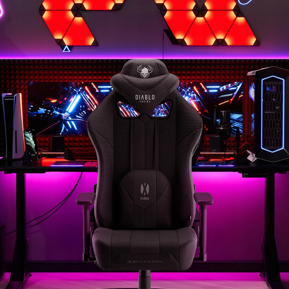 DIABLO X-Player 2.0 Normal Size Gaming Chair: Black & Black Packaging status original