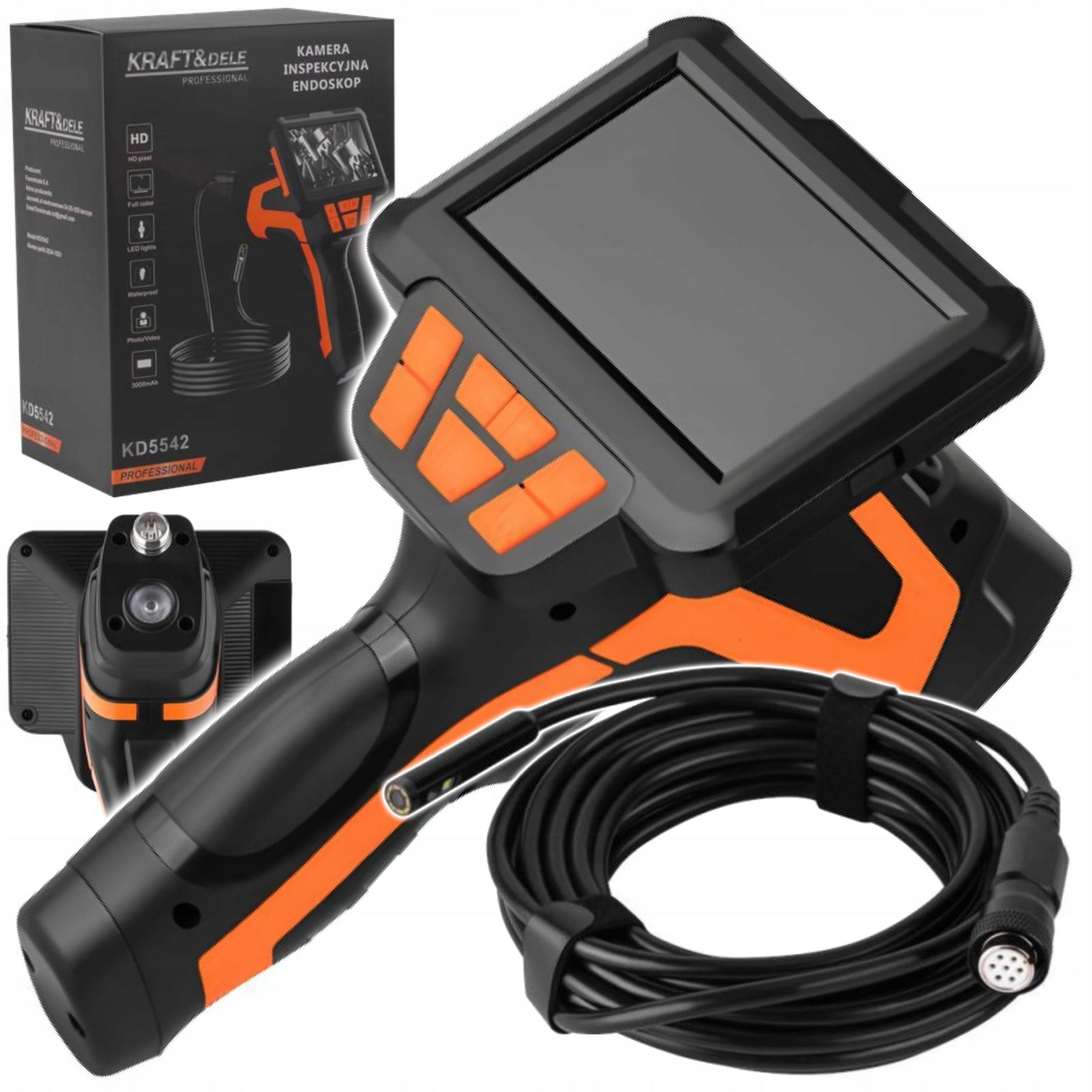 DIAGNOSTIC ENDOSCOPE CAMERA 3000mAh LCD 4,3" 1080P 5M WATERPROOF