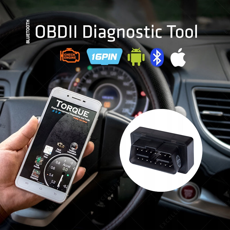 DIAGNOSTIC INTERFACE OBD2 COMPUTER SCANNER BLUETOOTH CONNECTOR JOBD CAN EOBD Manufacturer code MCE200