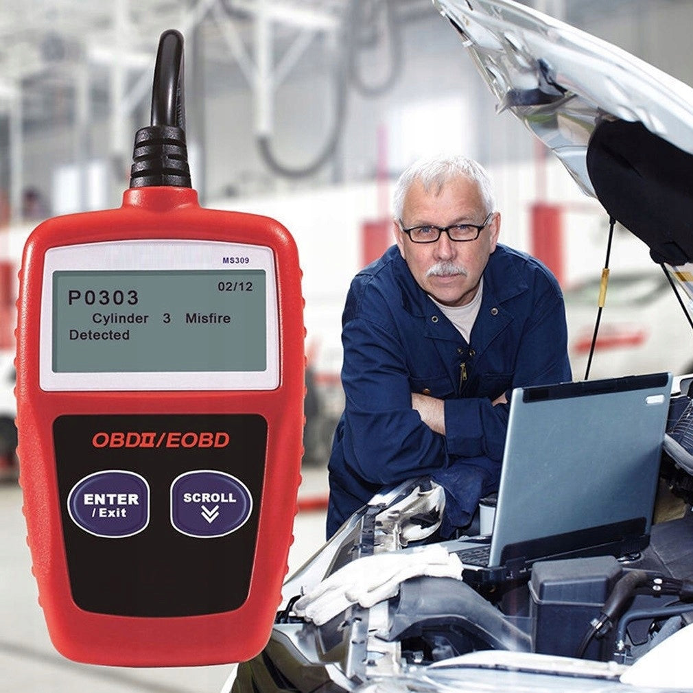 DIAGNOSTIC INTERFACE SCANNER MS309 OBD2 OBDII READING ERASURE ERRORS Manufacturer code 00002I8