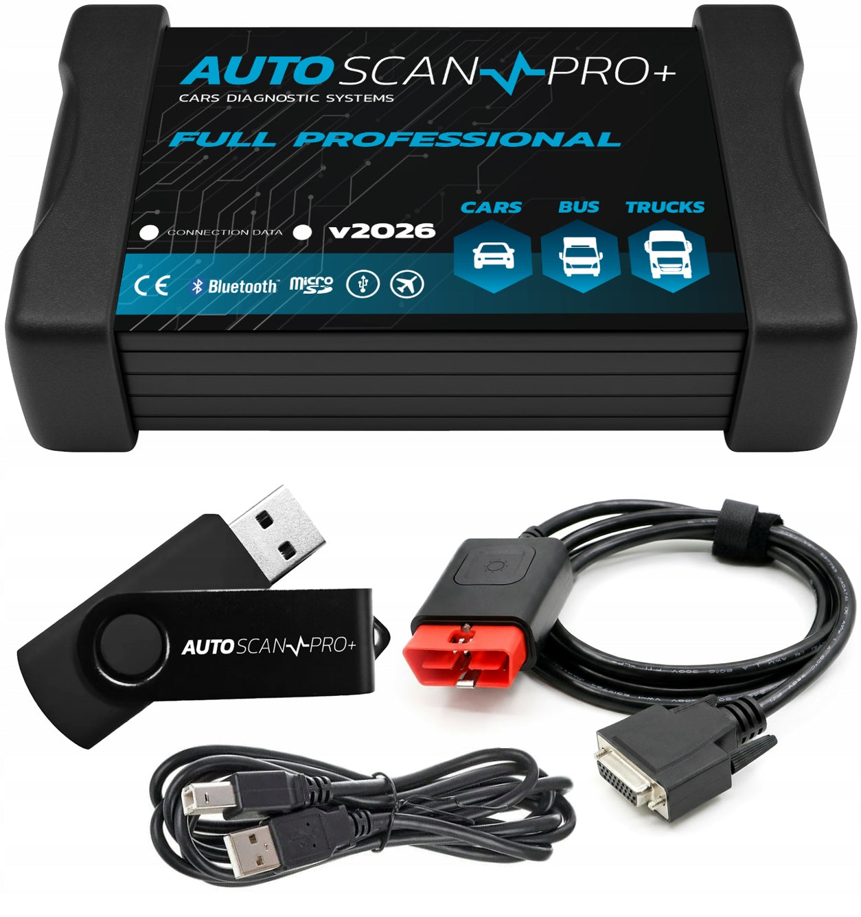 DIAGNOSTIC INTERFACE TRUCK OBD2 SCANNER TESTER SRS ABS DPF SCR OBD2