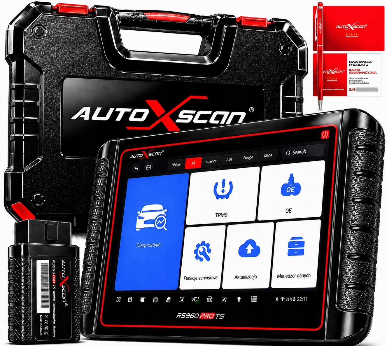DIAGNOSTIC TESTER AUTOXSCAN RS960 PROTS 3-Years Updated + 4X TPMS SENSOR