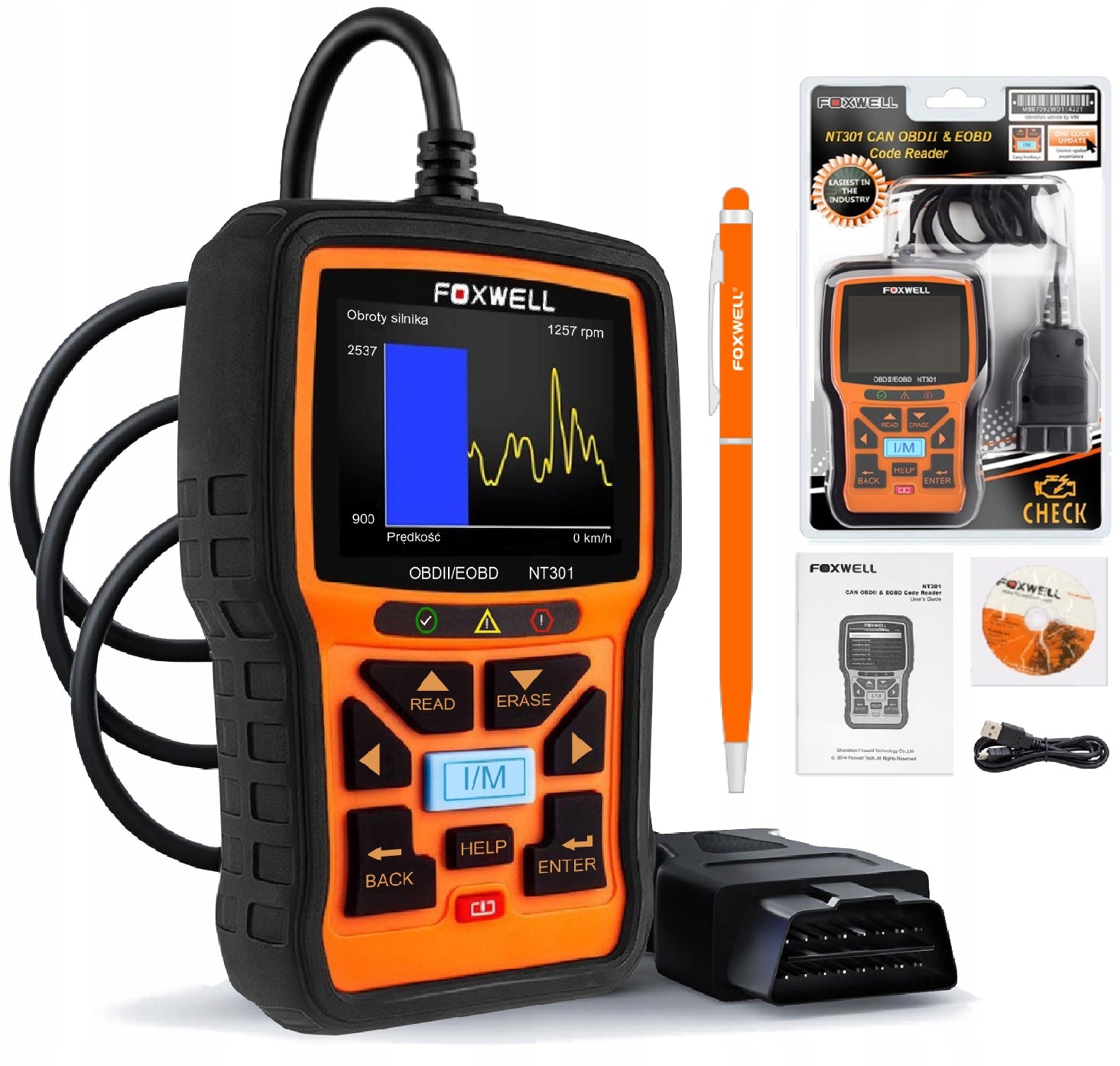 DIAGNOSTIC TESTER Foxwell NT301 Polish ALL CARS