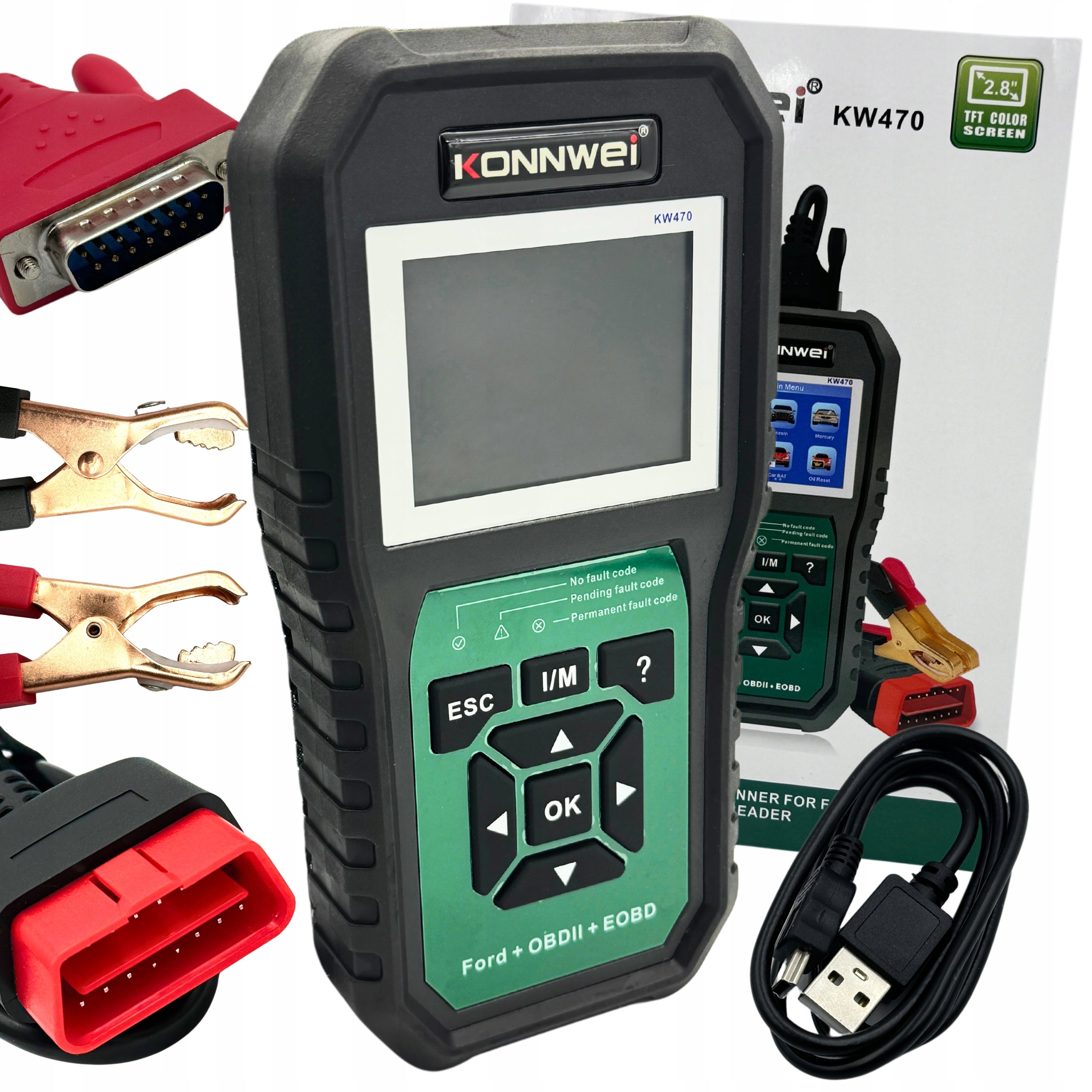 DIAGNOSTIC TESTER INTERFACE OBD2 SCANNER FORD UNIVERSAL KONNWEI KW470