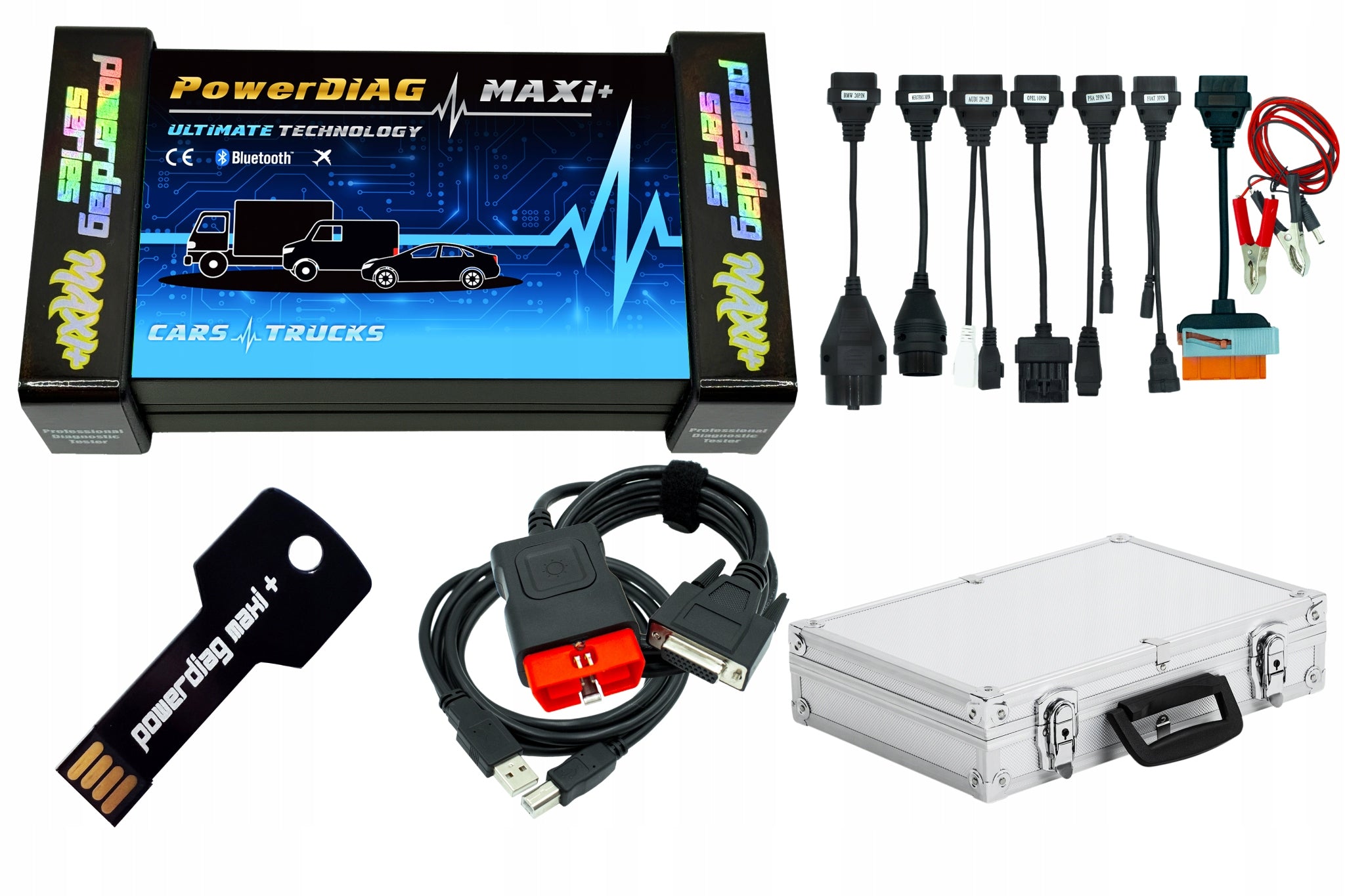 DIAGNOSTIC TESTER PowerDIAG MAXI+ ULTIMATE + 8 PERSONAL CABLES + SUITCASE