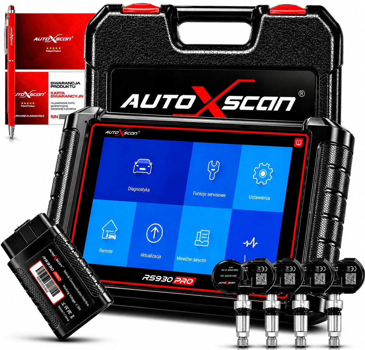 DIAGNOSTIC TESTER + TPMS AUTOXSCAN RS930PRO 4 SENSORS TPMS PL