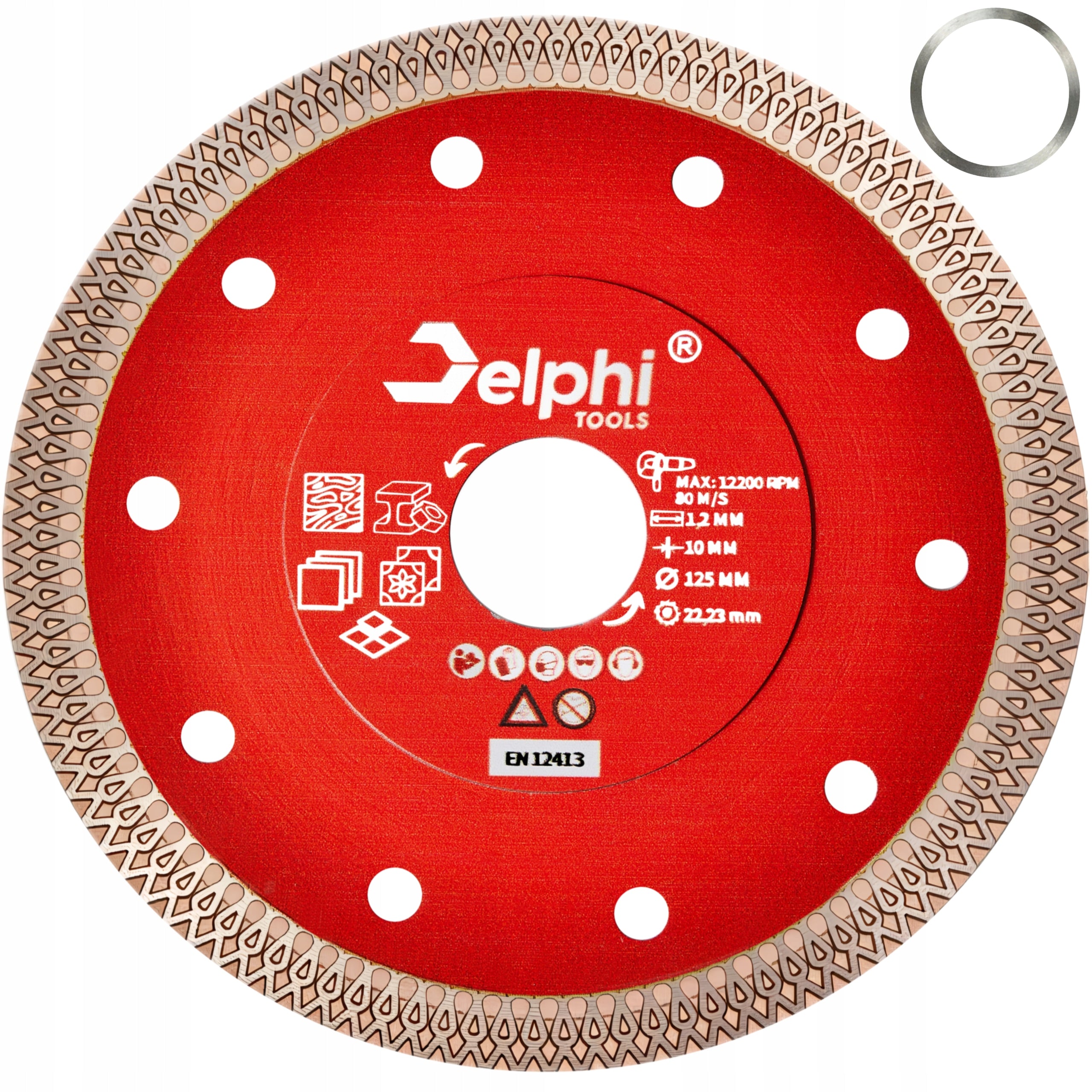 DIAMOND BLADE FOR CUTTING STONEWARE SINTERED CERAMIC TILES 125MM 1.2