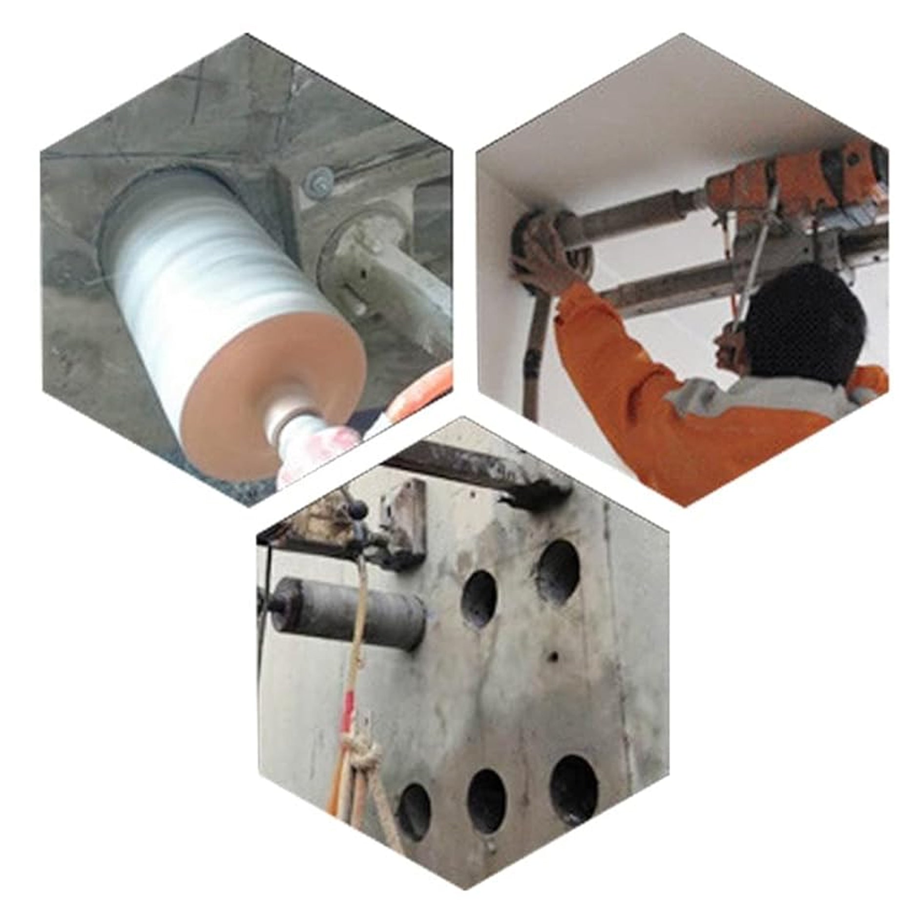 DIAMOND CROWN DRILL BIT FOR CONCRETE 152 x 450mm DRILLING HOLE SAW Series 152 x 450 mm 13 segmentów diamentowych