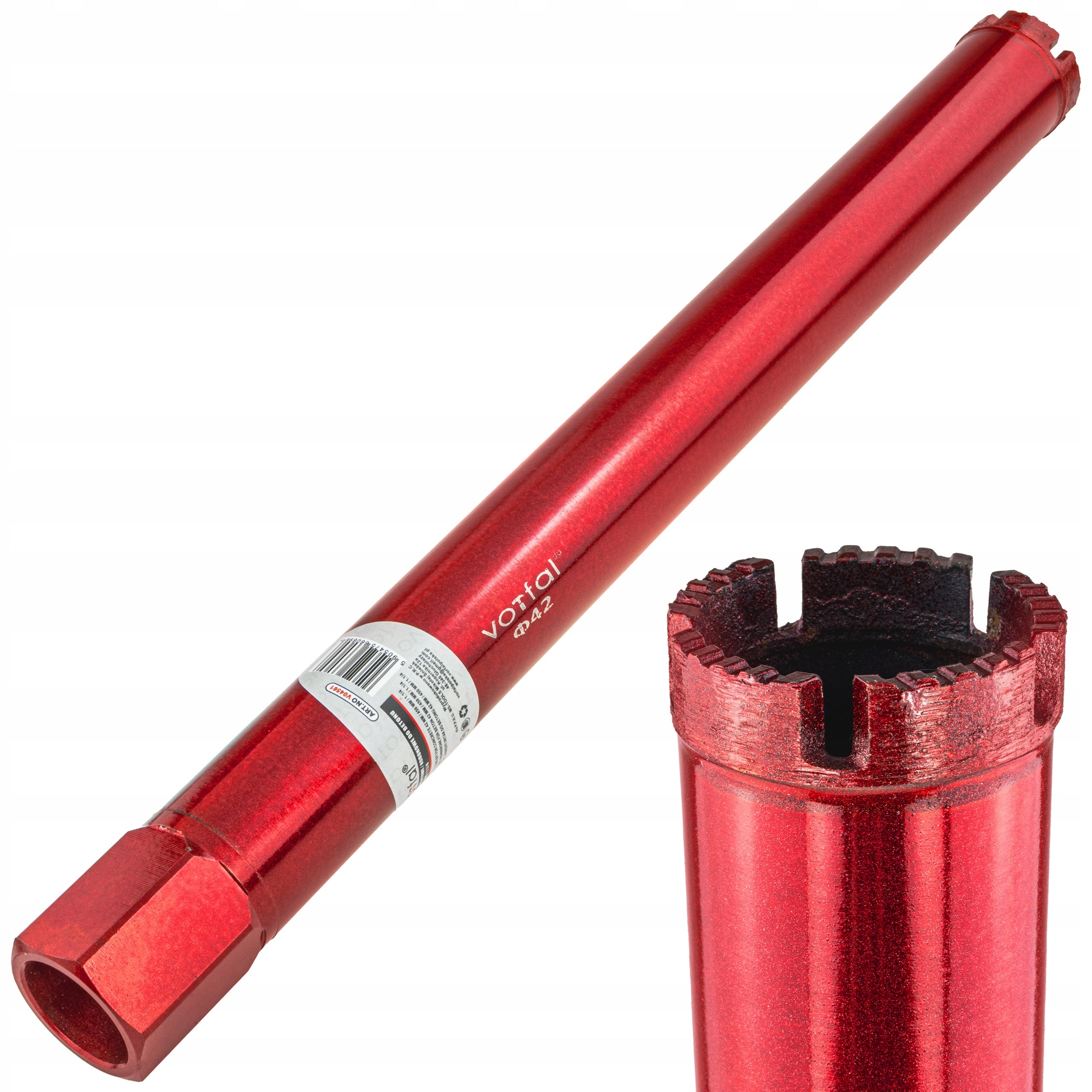 DIAMOND CROWN DRILL BIT FOR CONCRETE 42 x 450mm DRILLING HOLE SAW Brand Vorfal