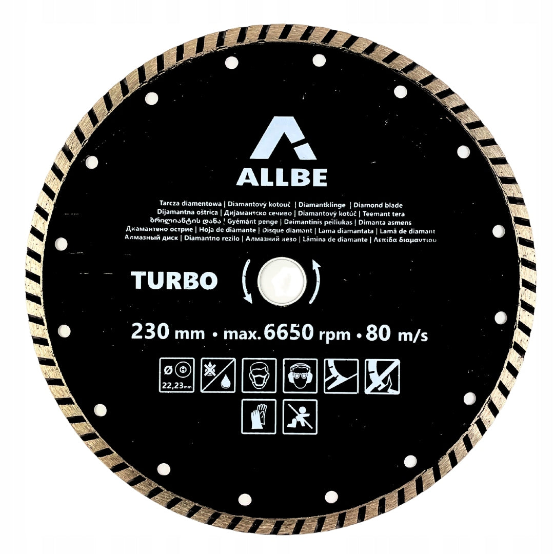 DIAMOND DISC 230mm FOR REINFORCED CONCRETE WALL CUBES TURBO SEGMENT Packaging status original