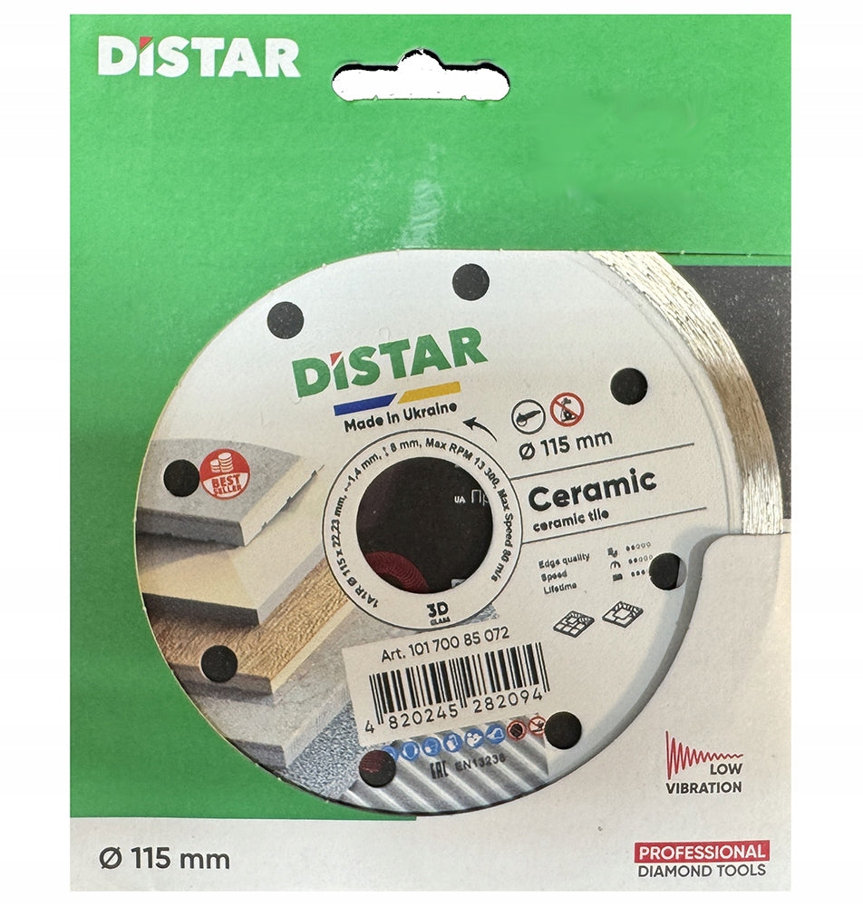 DIAMOND DISC FOR CERAMICS AND STONEWARE DISTAR CERAMIC 115mm Manufacturer code 10170085072