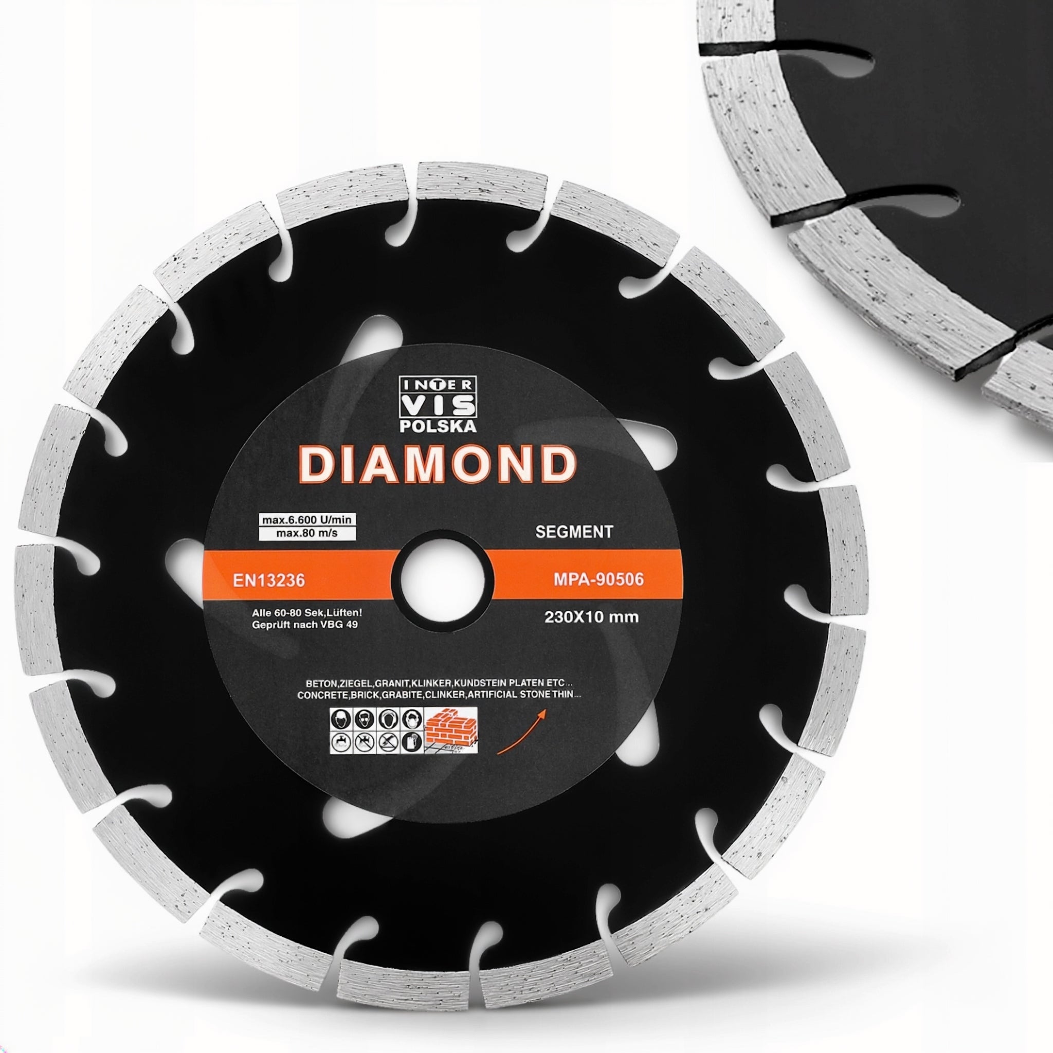 DIAMOND DISC FOR CUTTING CONCRETE CUBES SEGMENT 230x22 mm