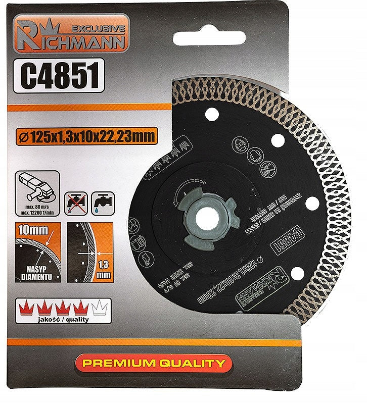 DIAMOND DISC FOR CUTTING SINTER TILE STONEWARE 125x1,3 MM/22.2mm C4851 Manufacturer code C4851