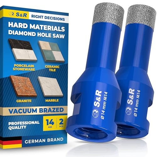 DIAMOND DRILL BITS FOR TILES M14 PROFESSIONAL SET OF 2 STEEL Brand no brand