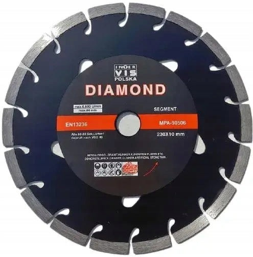 DIAMOND SEGMENTED DISC FOR CONCRETE CUBES 230 MM