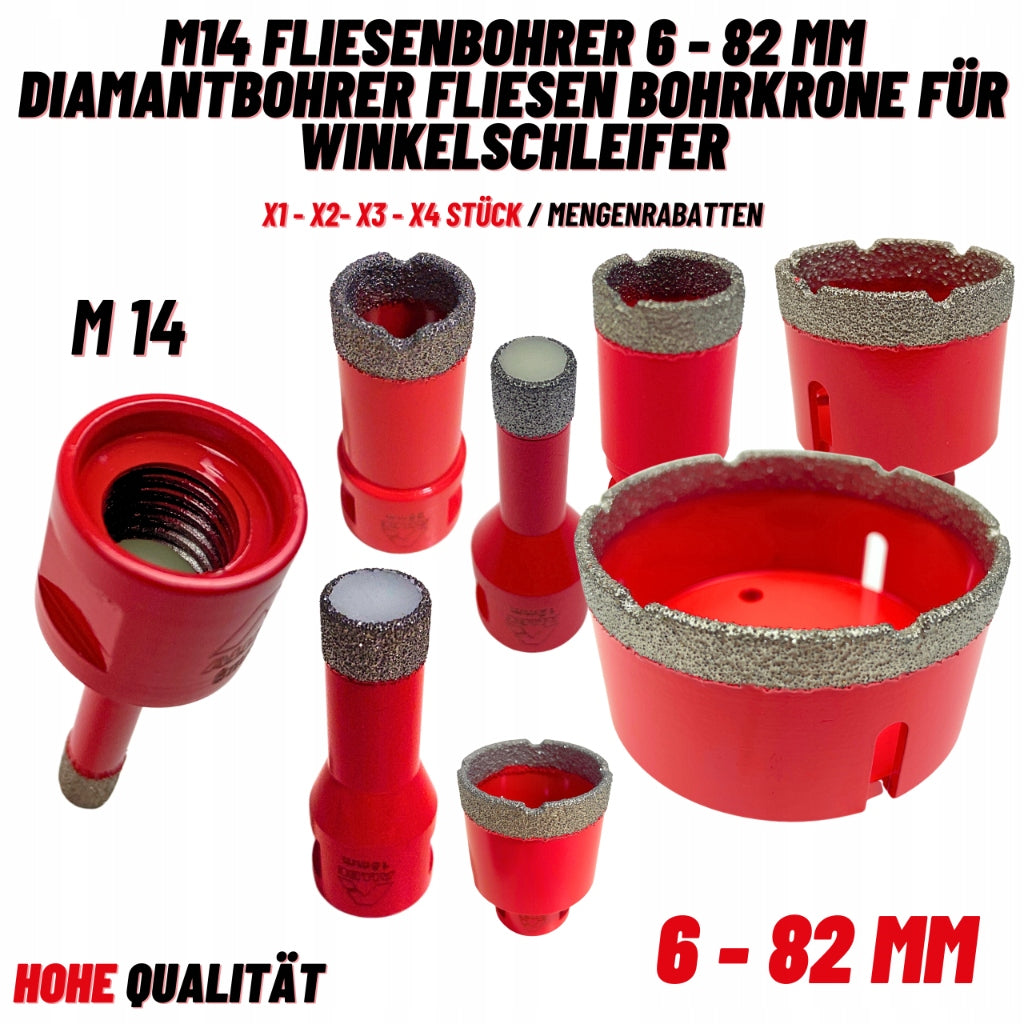 DIAMOND STONEWARE HOLE SAW 6mm M14 CUTTER LACE TILES GLAZE DRILL BIT Product weight with unit packaging 0.048 kg