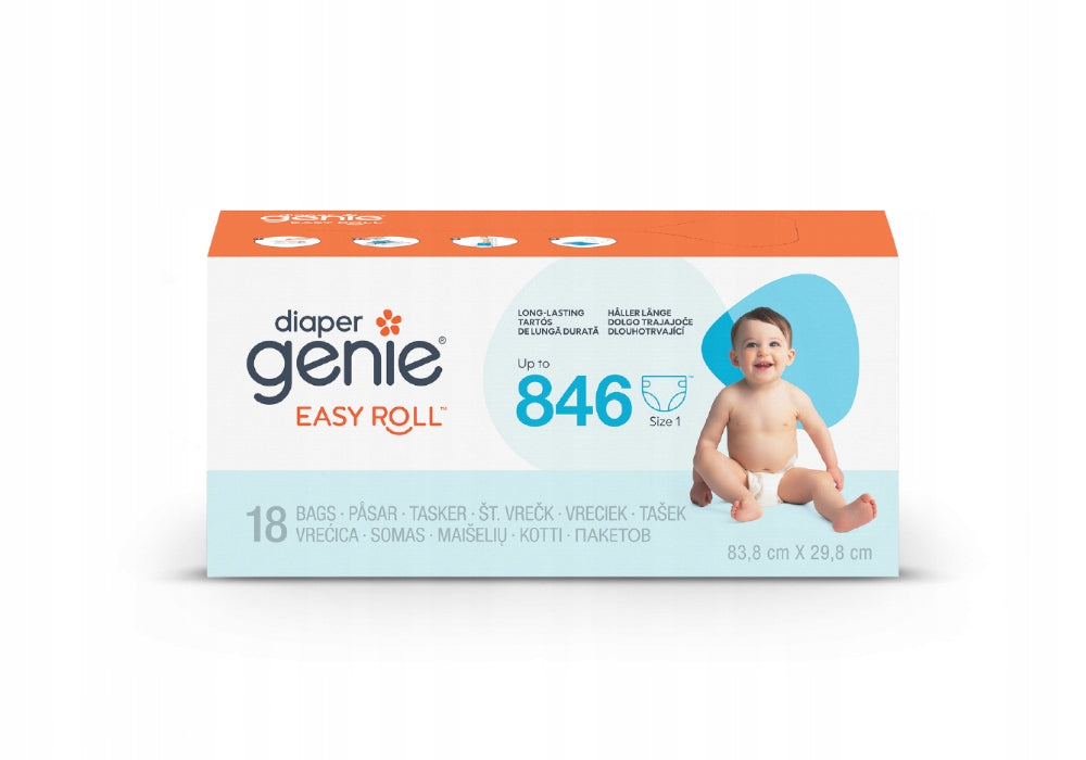 DIAPER GENIE Refill EASY ROLL Foil Pouches for Platinum Diaper Basket