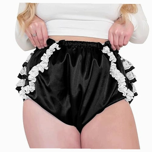 DIAPER MULTIPLE SATIN BLACK WATERPROOF FOR ADULTS S XXL