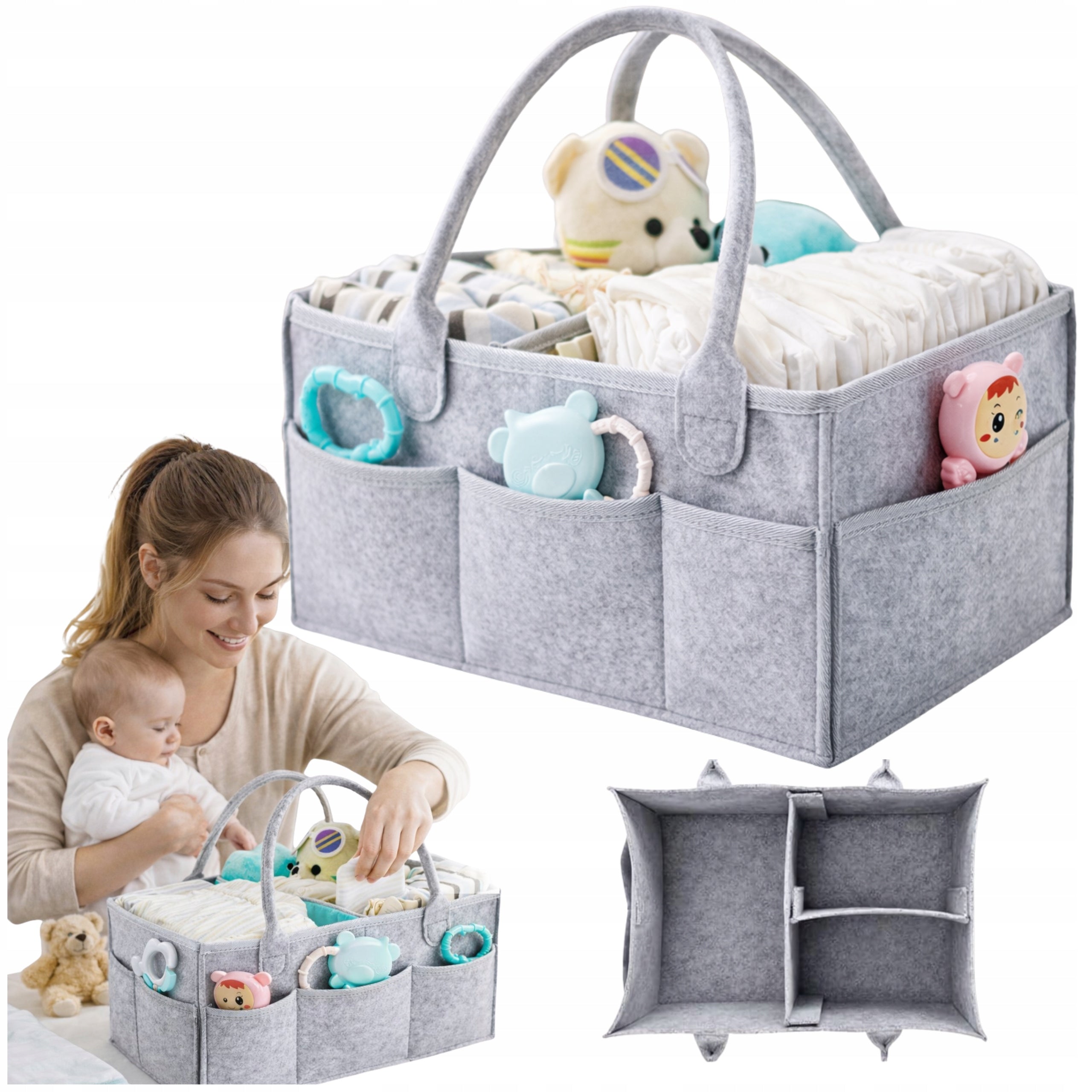 DIAPER ORGANIZER BAG FOR BABY MOM FELT MULTIFUNCTIONAL FELT