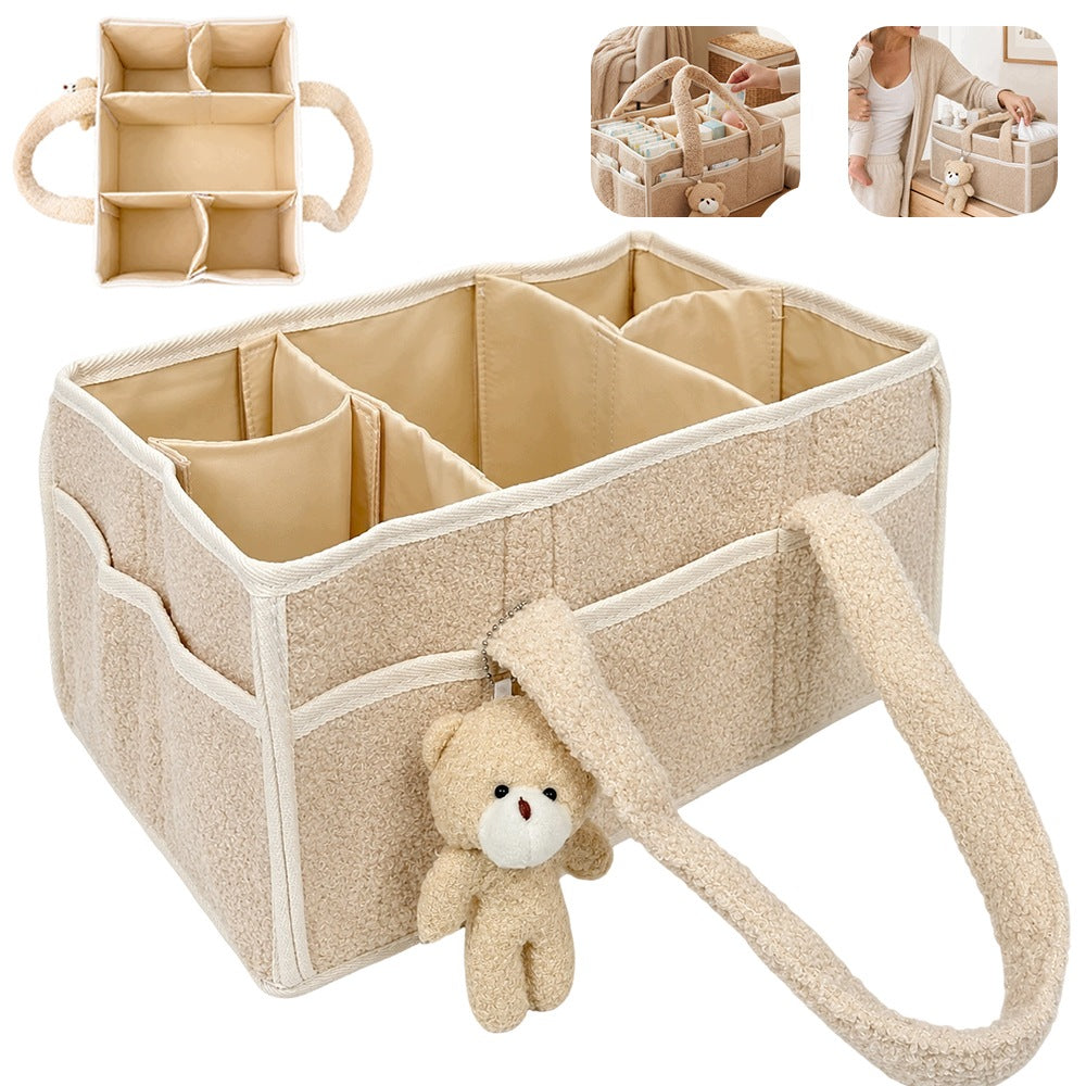 DIAPER ORGANIZER FELT BAG FOR MOM FOR BABY TOYS AND COSMETICS