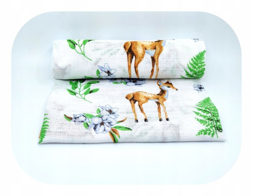 DIAPER TETRA PRINT COTTON 100% DEER WITH TWIG Brand EGA