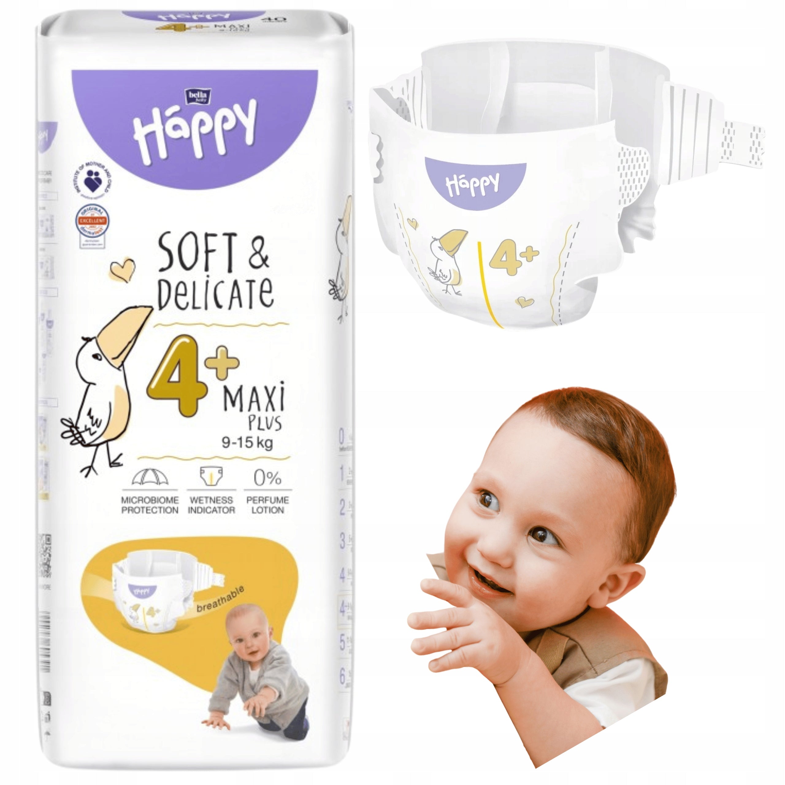 DIAPERS BELLA BABY SOFT&DELICATE 4+ (9-15kg) 56pcs